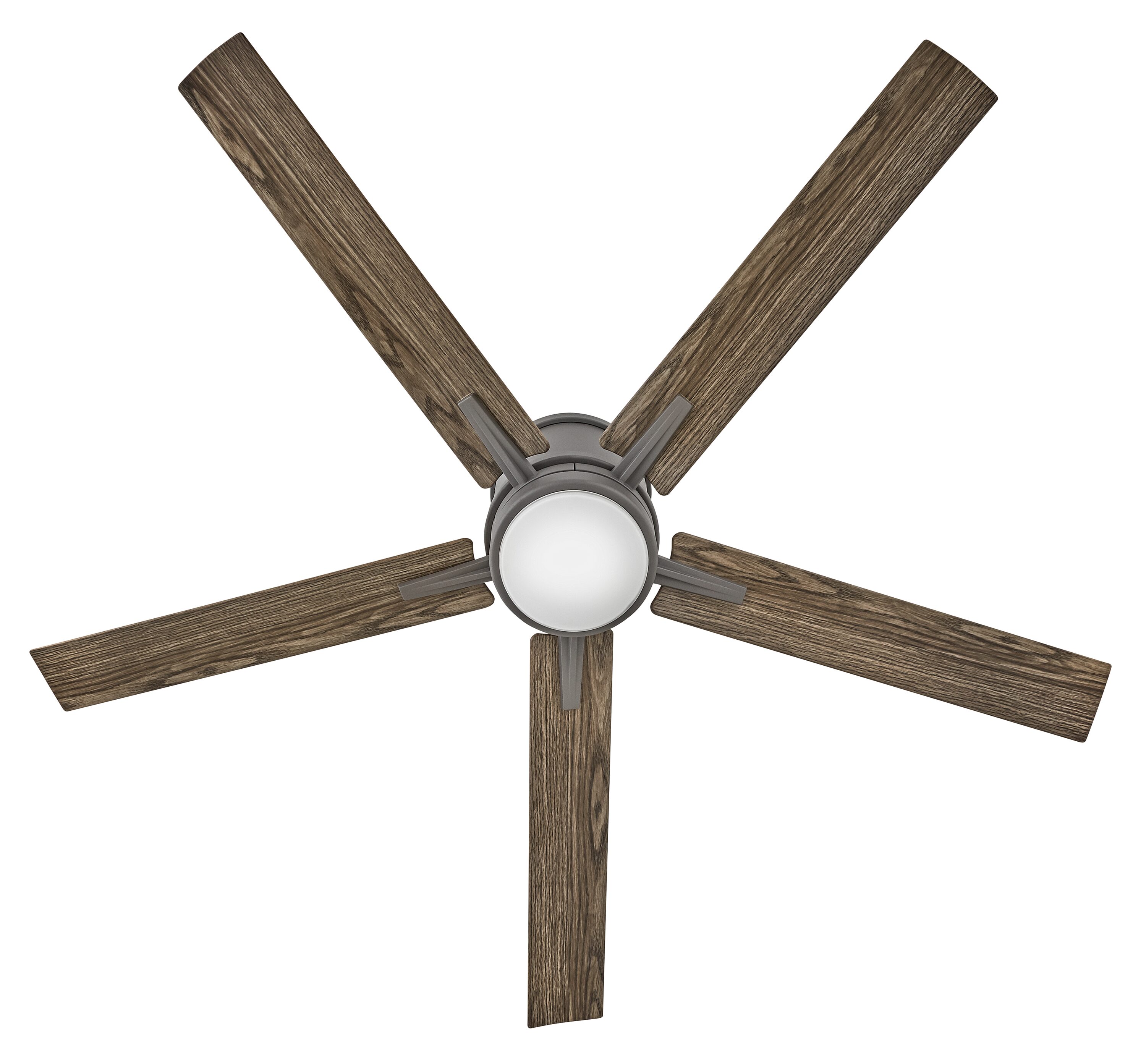 Hinkley Vail Flush 52-in Graphite with Driftwood Blades Integrated LED Indoor/Outdoor Flush Mount Smart Propeller Ceiling Fan with Light and Remote (5-Blade) 902552FGT-LWD Sansujyuku sansujyuku.com