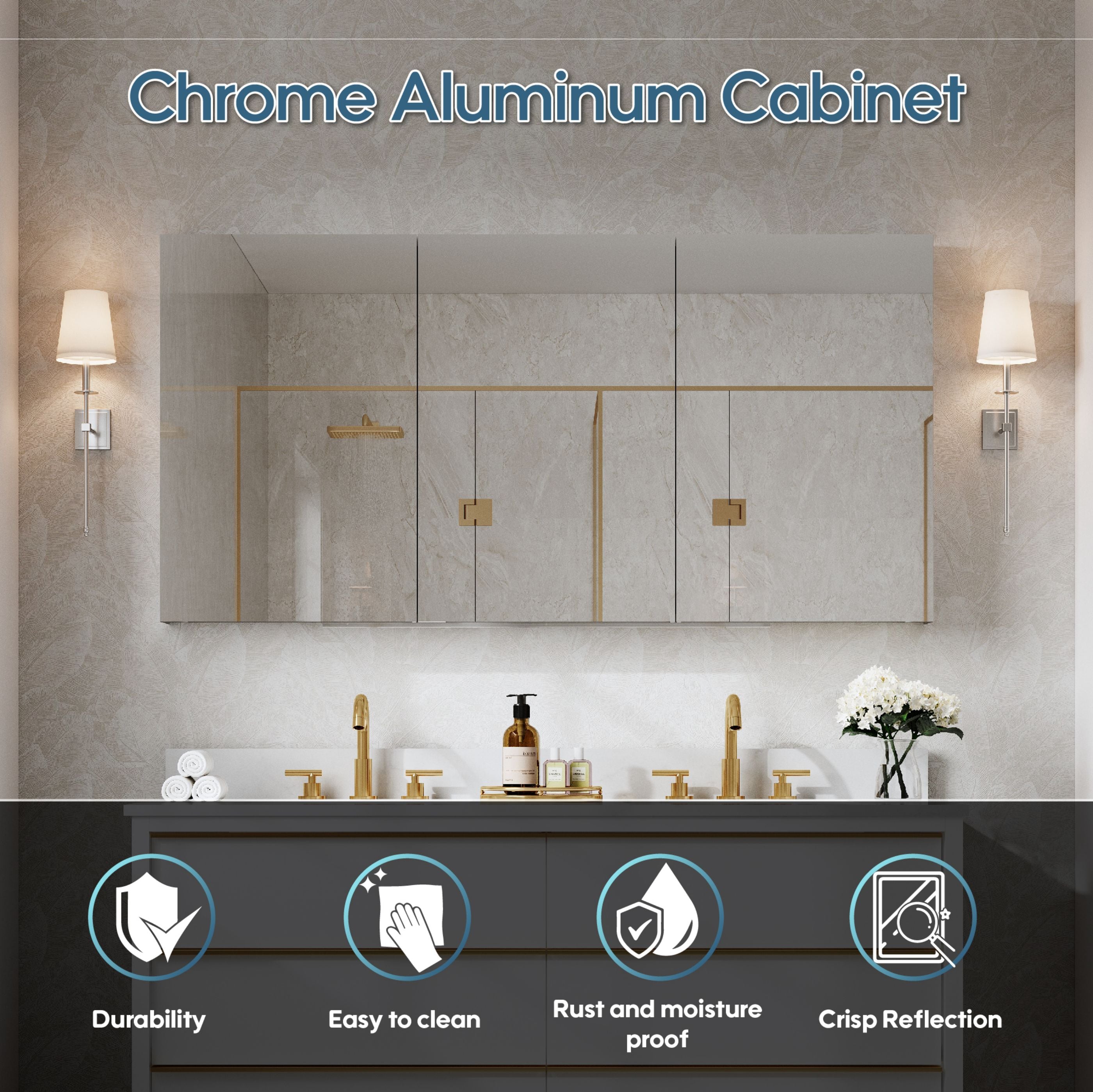 WELLFOR ROSA6030MC Bathroom-Medicine-Cabinets - View #4