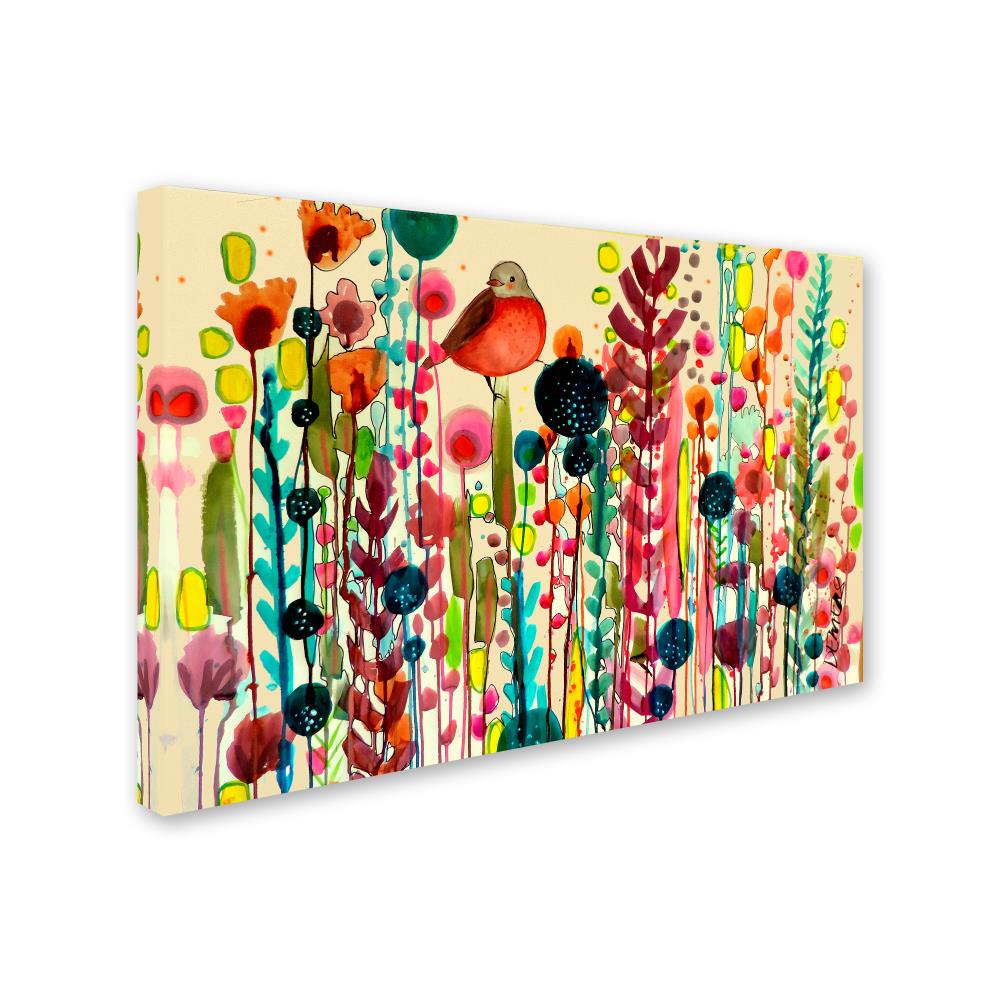 Multicolor Floral and Bird Modern Canvas Wall Art
