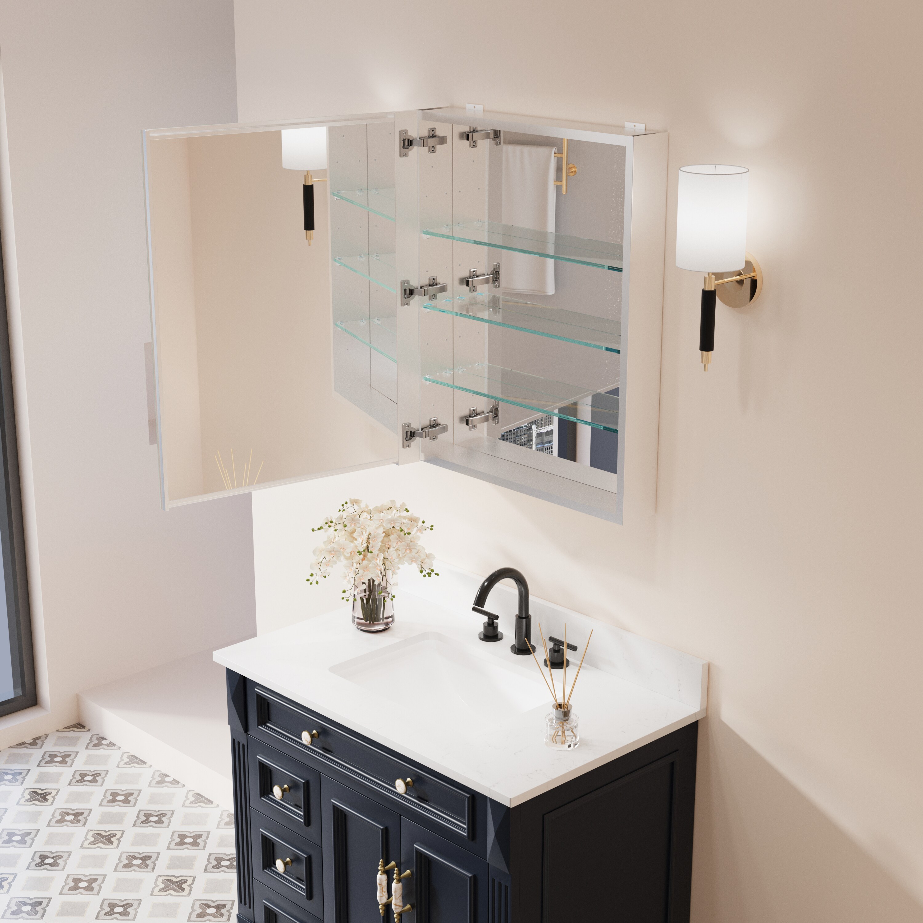 Forclover MRW-JG2430LR Bathroom-Medicine-Cabinets - View #2