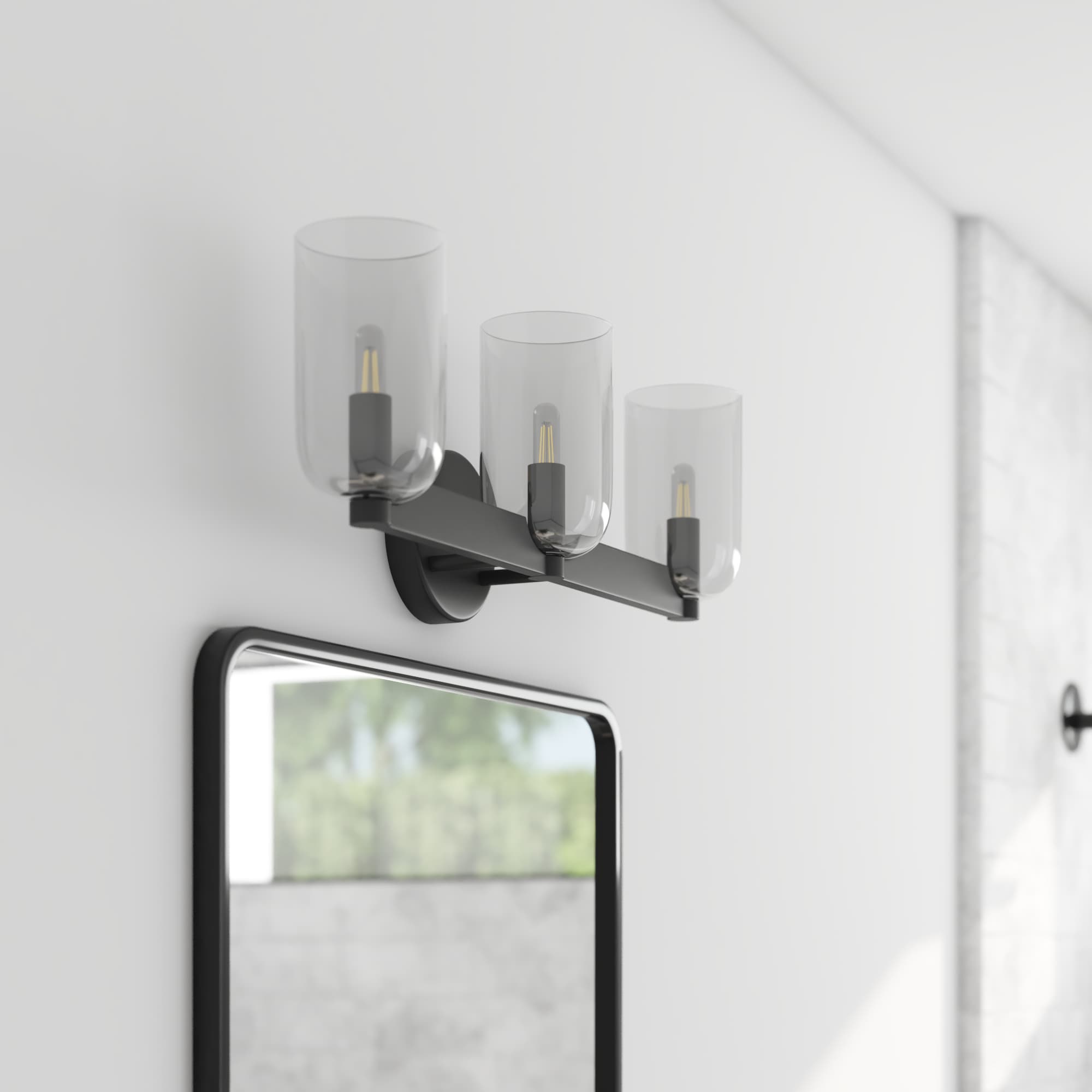 Prominence Home 51888-26 Hansley 24-in 3 -Light Matte Black Transitional Vanity light