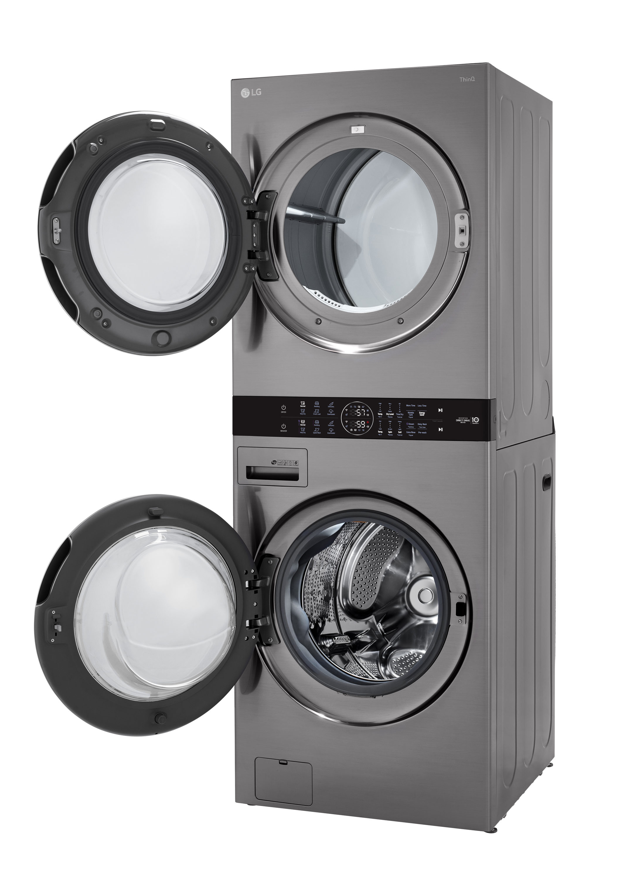 Shop LG Graphite Electric Laundry at Stacked Center Steel WashTower