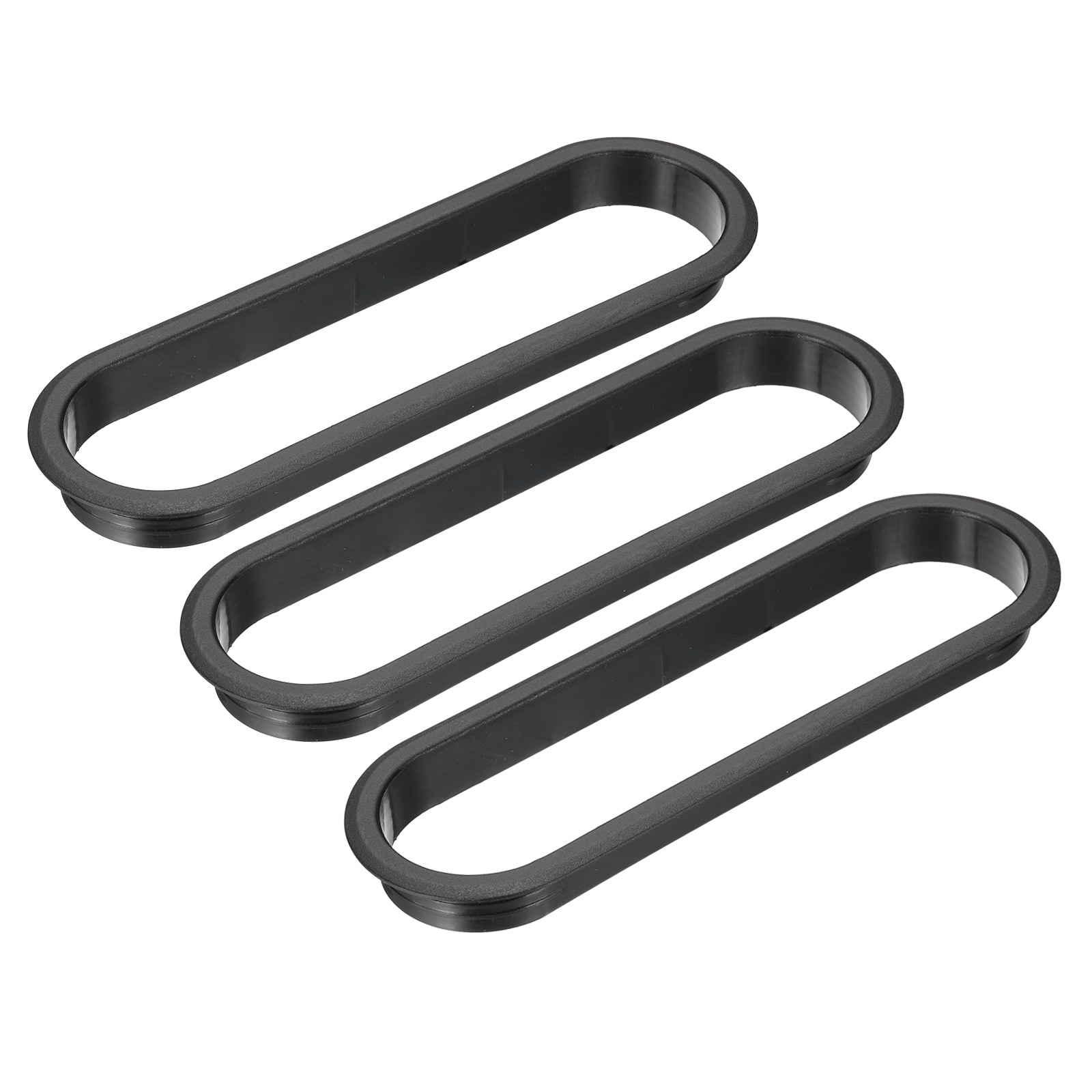 PATIKIL 8 Inch Oval Desk Grommet 3pcs Plastic Wire Hole Storage Cable Grommet Management for Office Home Black #S26030600UX4350