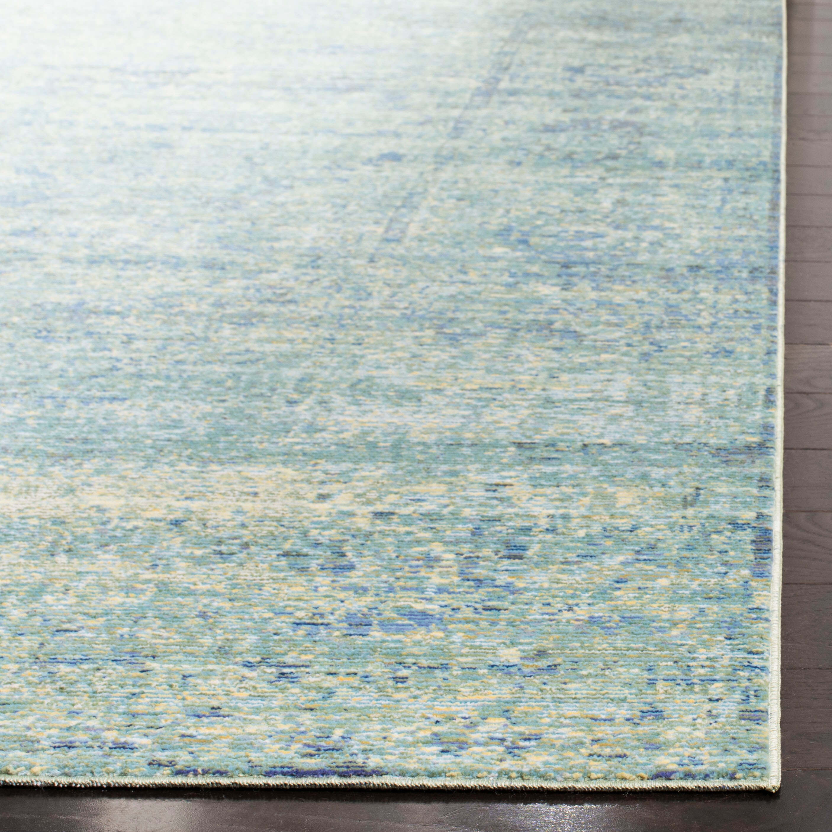 Lush Green Abstract 4' x 6' Hand-Knotted Wool Blend Area Rug