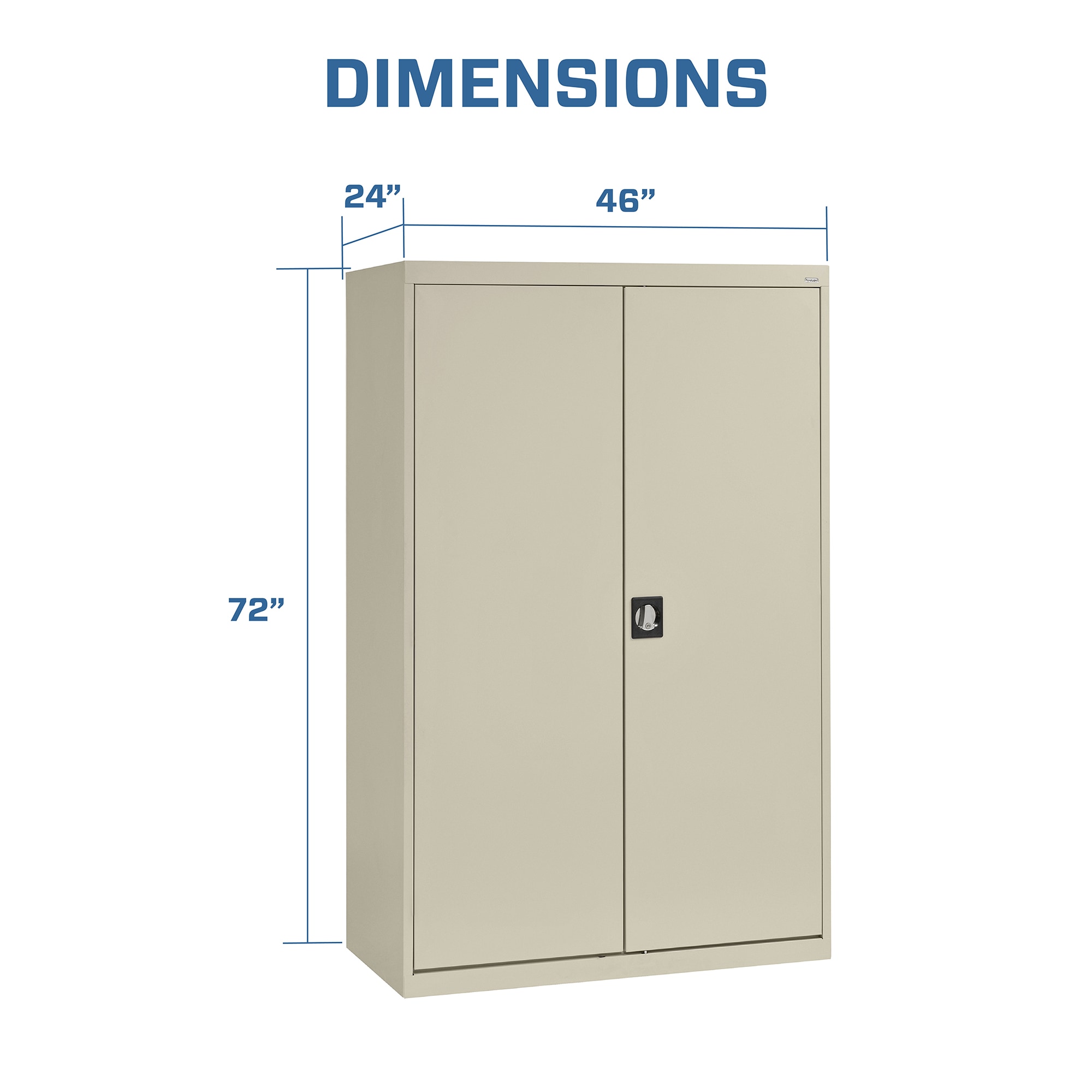 Putty 72" Steel Freestanding Lockable Office Cabinet with Adjustable Shelving