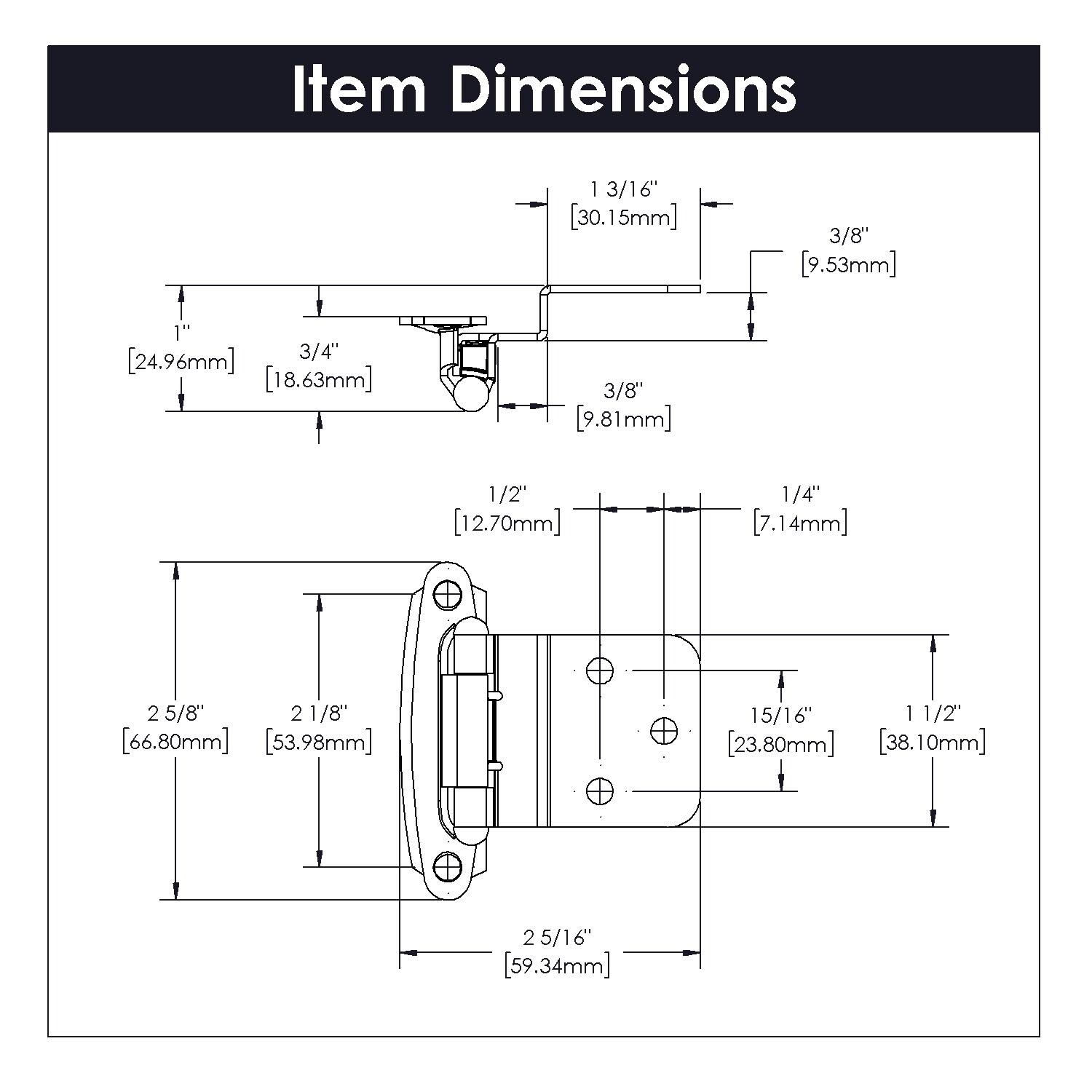 Hickory Hardware P243-BI-25B Cabinet-Hinges - View #5