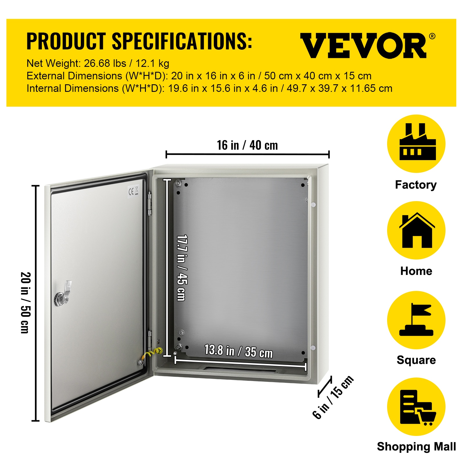 VEVOR DQXJSTCFS50X40X15V0 Electrical-Box - View #10