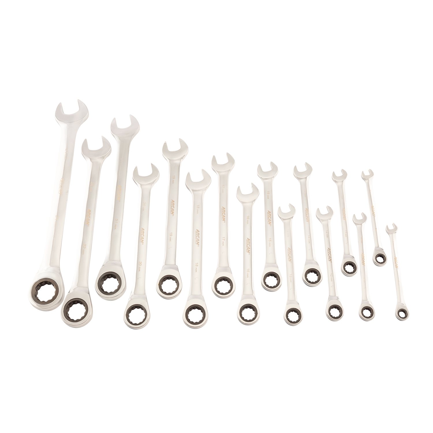 Arcan ARW16M 16 -Piece Set Metric Standard Combination Wrench Includes Hard Case