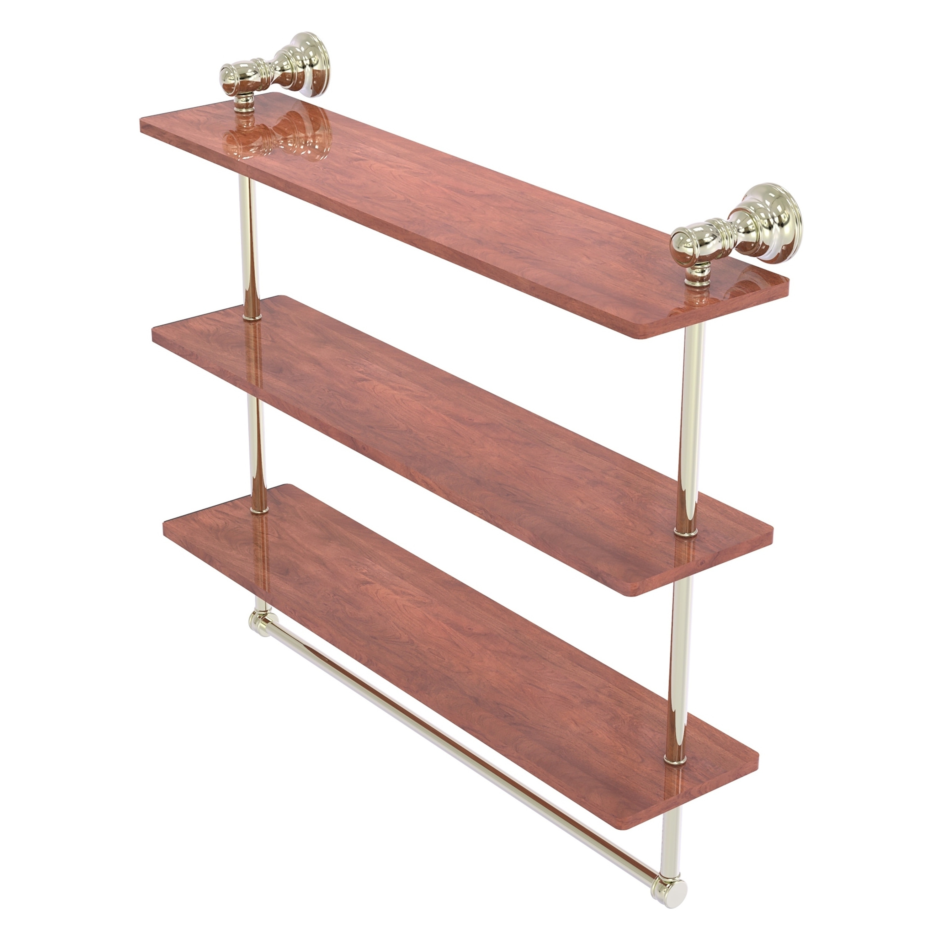 Allied Brass CL-5-22TB-IRW-PNI Carolina Polished Nickel 3 -Tier Wall mount Corner Bathroom Shelf ( 22-in x 19.7-in x 5-in )