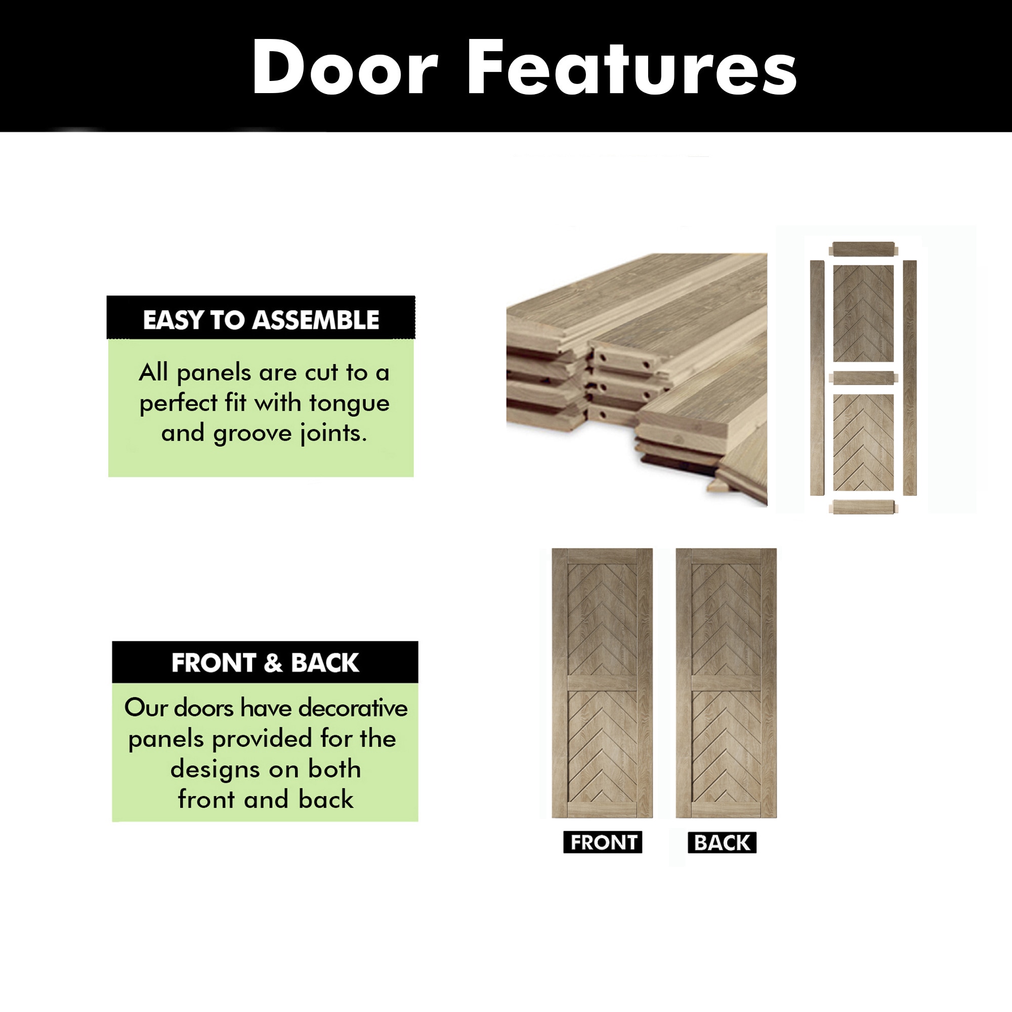 HOMACER JT1-2680-GR Barn-Doors - View #3