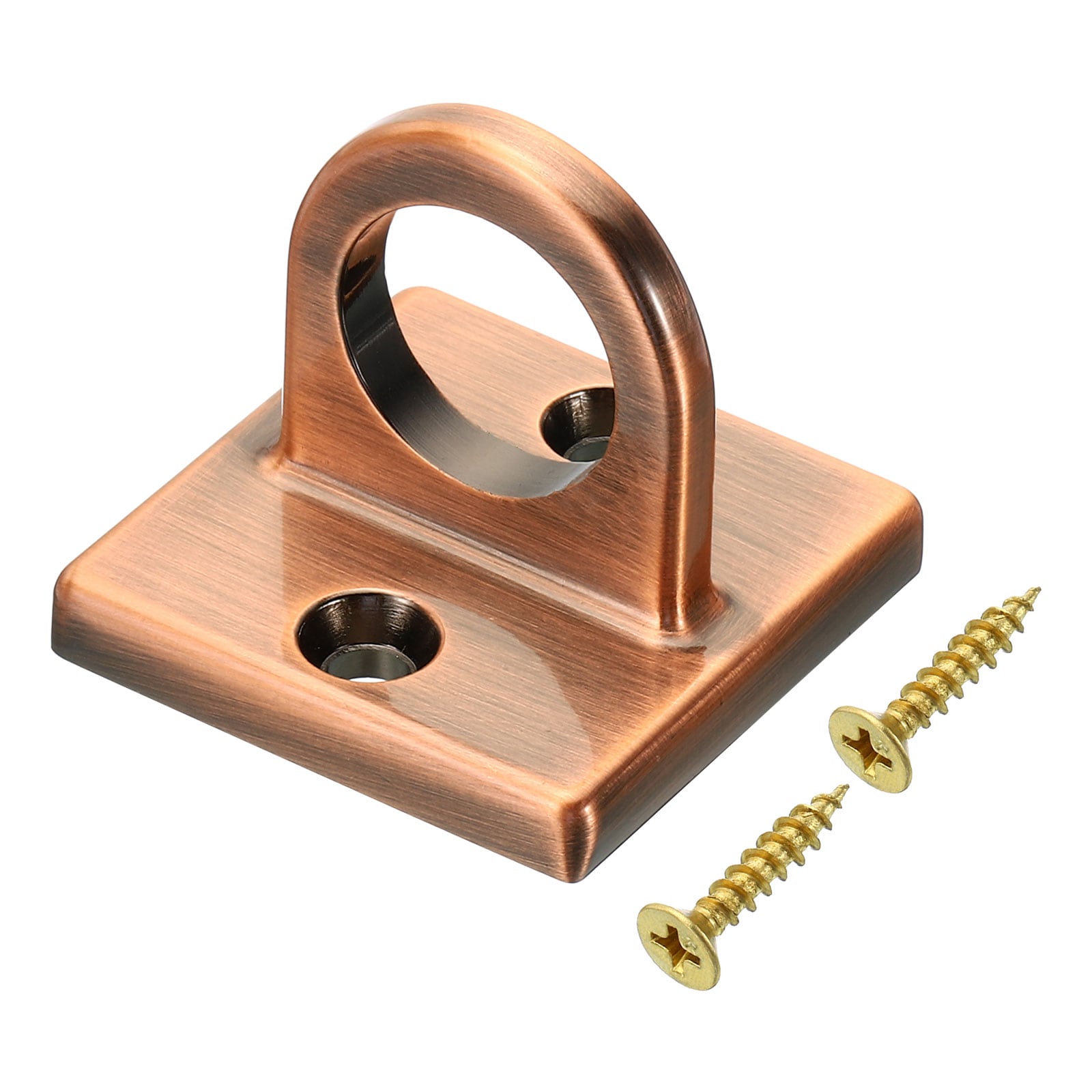 PATIKIL Pad Eye Plate U Hooks Metal Ceiling Hook Wall Mount Loop with Screws Hardware Ring Hooks for Hanging Ropes in Queue Barrier Copper #S25072801UX0798