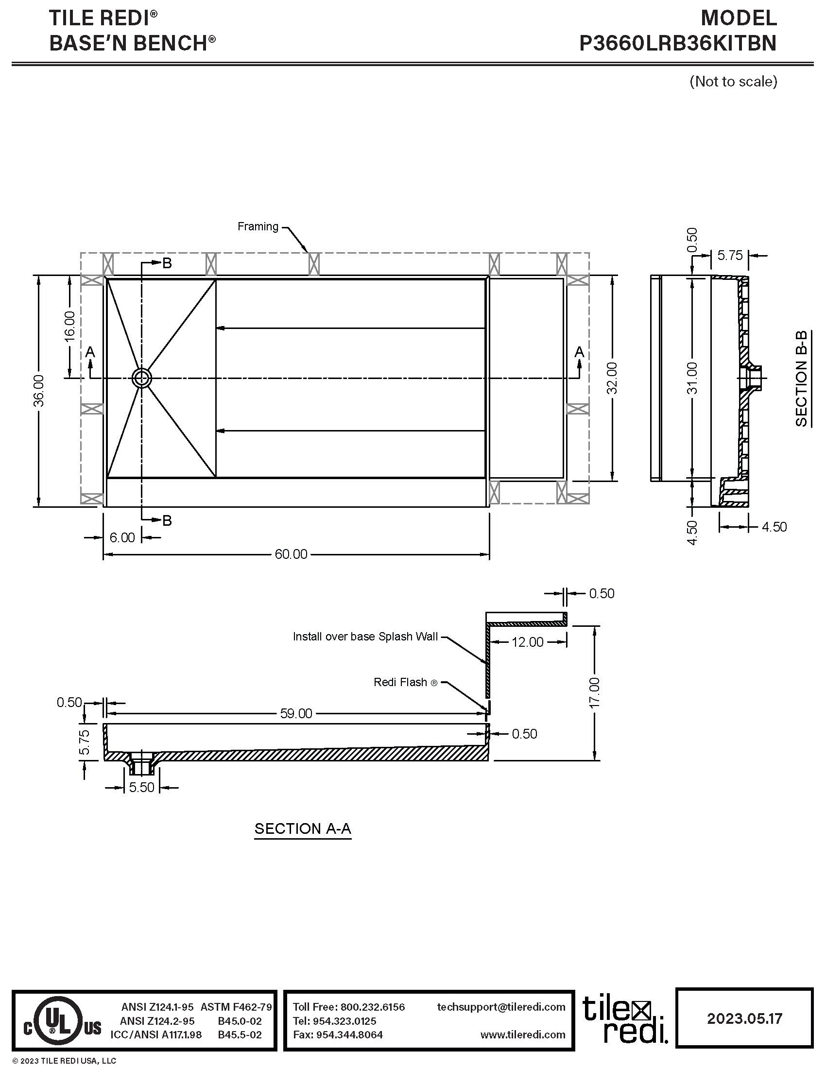 Tile Redi P3660LRB36KITBN Shower-Floors - View #7