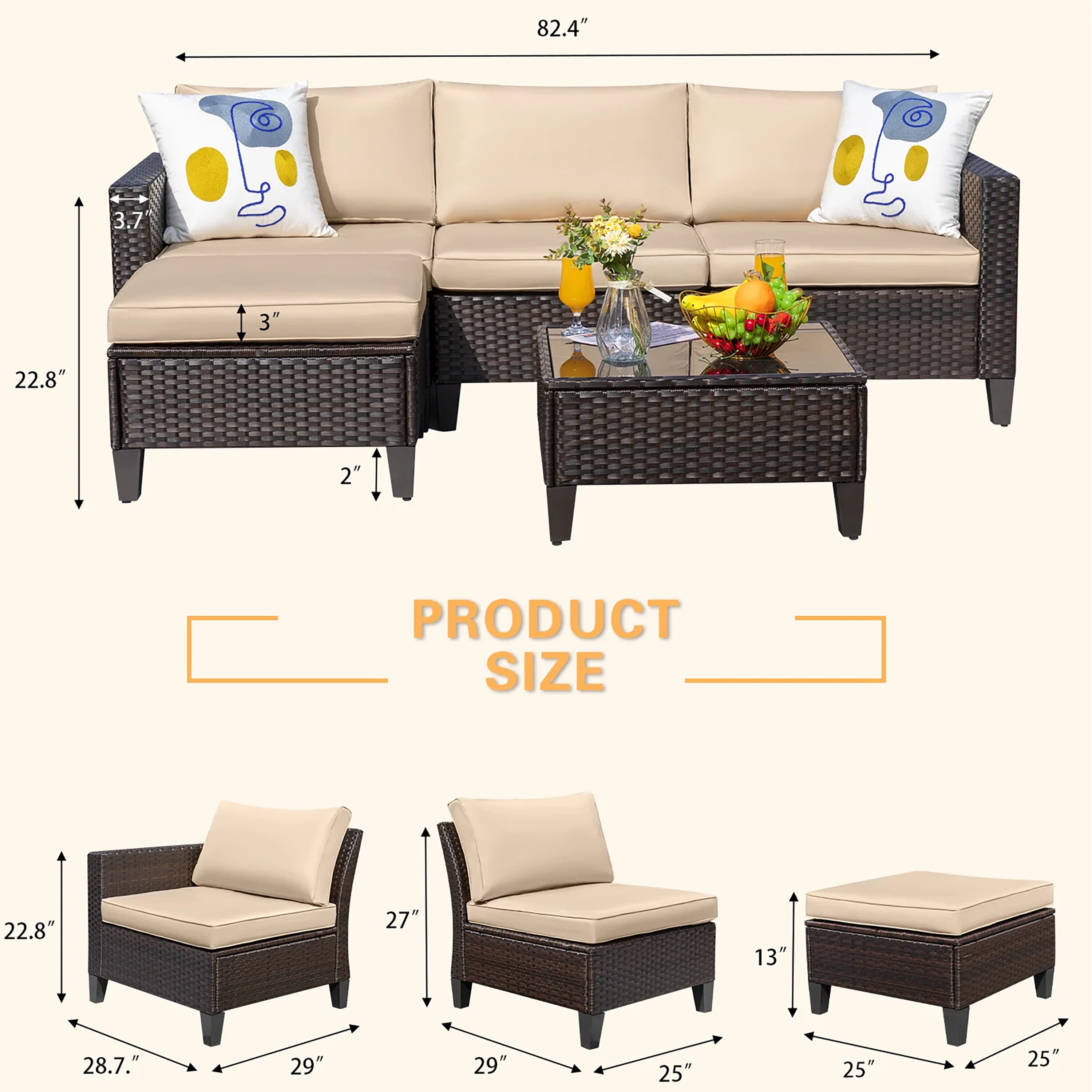 Vineego LS-52CC0PTT0PBG Patio-Conversation-Sets - View #7