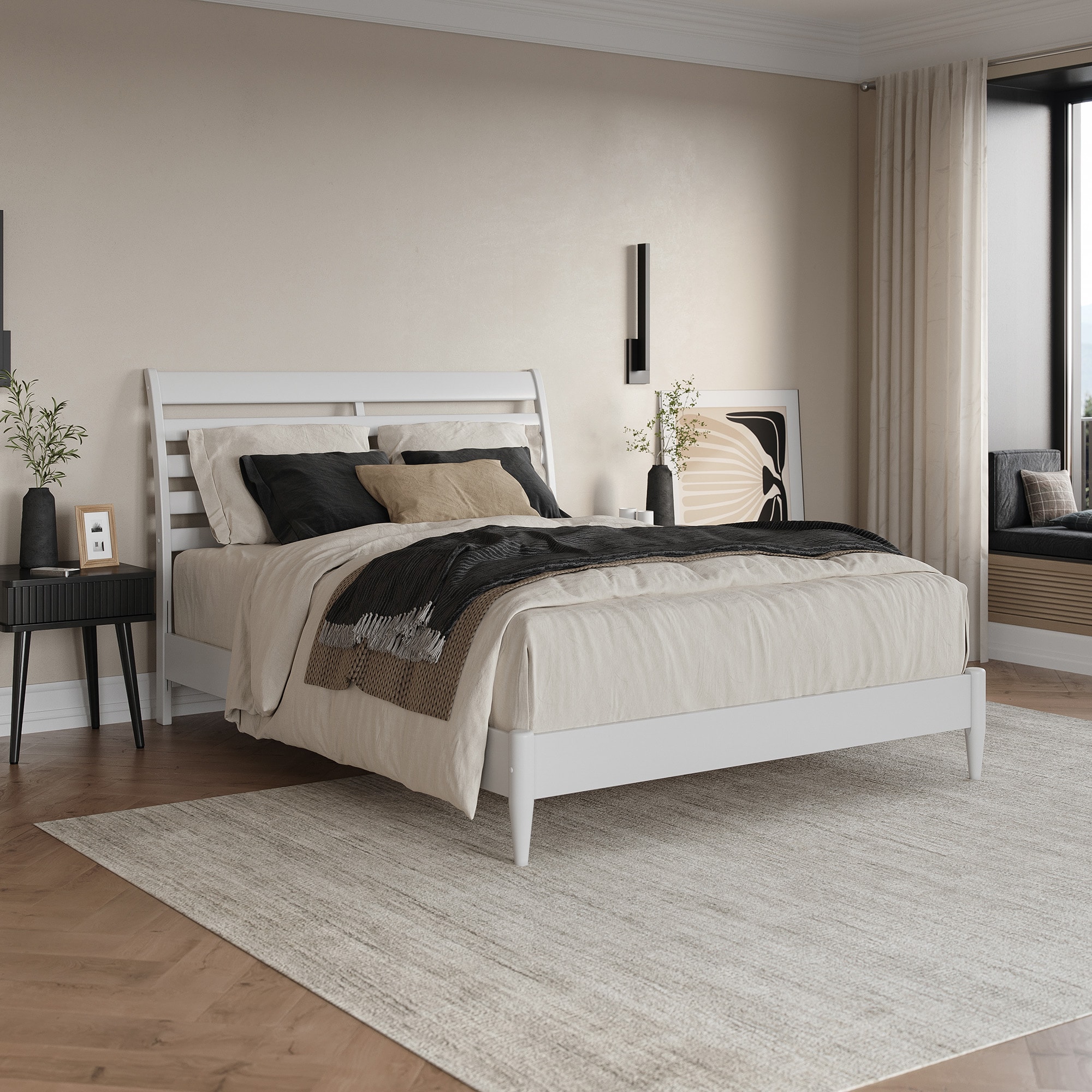 AFI AR9778042 Savannah White Queen Wood Low-profile Bed