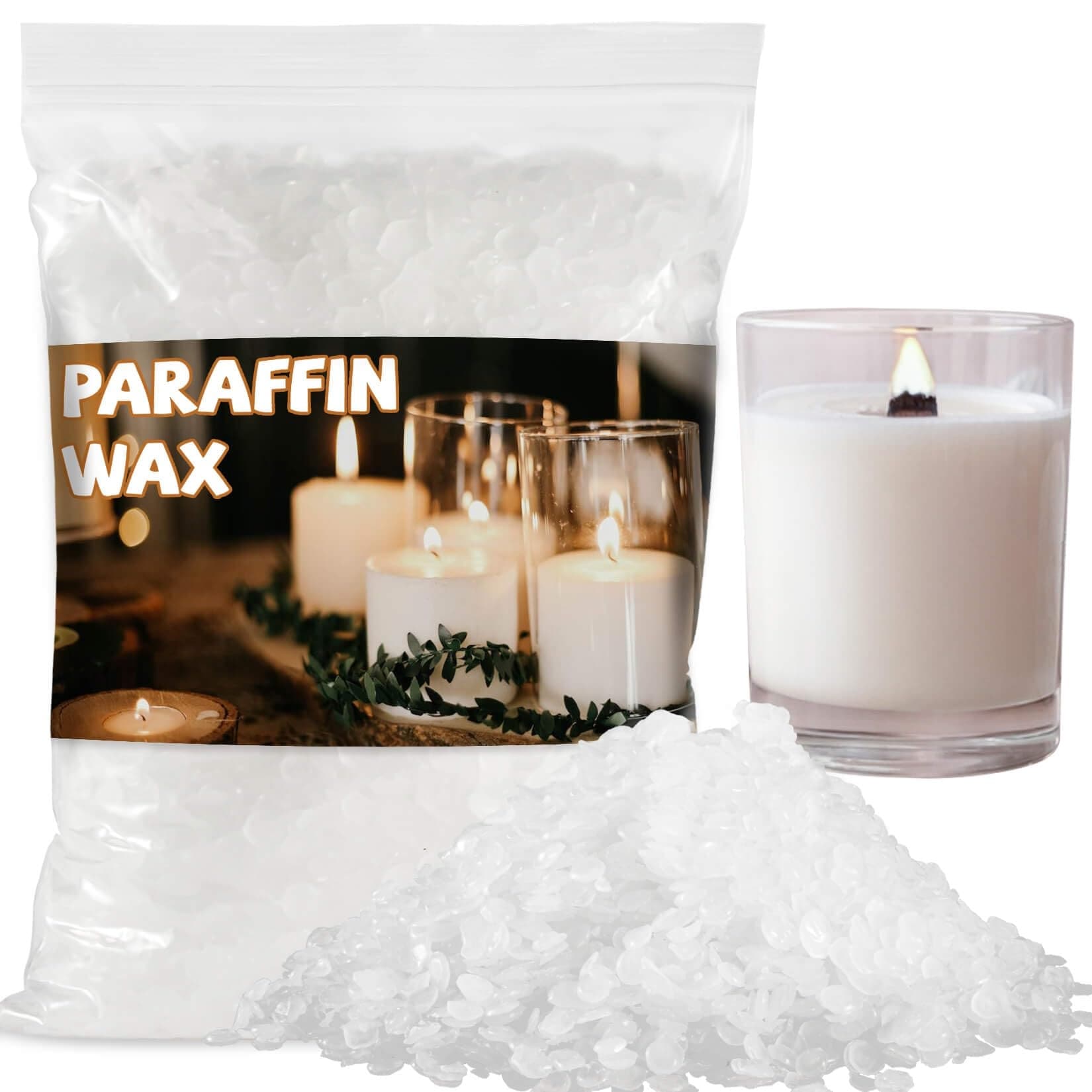 Phyfalip  Paraffin Wax Pellets 885g Pack Pure Wax Beads for Candle Making Crafts Furniture Polishing Spa Hand Treatments Moisturizing DIY Projects