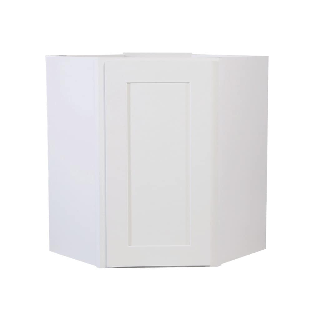 Design House 561779 Brookings 24-in W x 30-in H x 12-in D White Maple Diagonal Diagonal Corner wall Ready to assemble Plywood Cabinet (Recessed Panel Shaker)