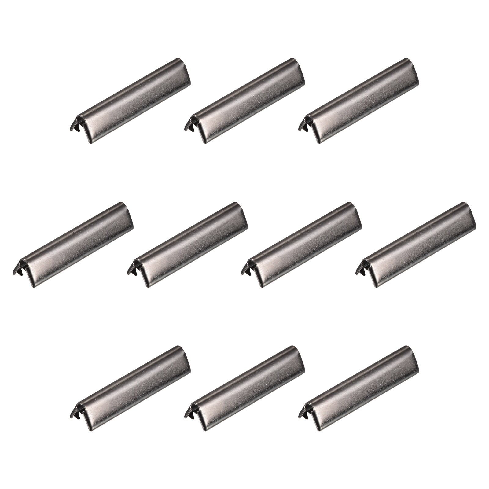 Unique Bargains 24pcs Belt Buckle End Tips 30mm/ 1.18-inch Ribbon Crimp Clasps for Leather Webbing DIY Craft Making Metallic Black #S25120901UX3276