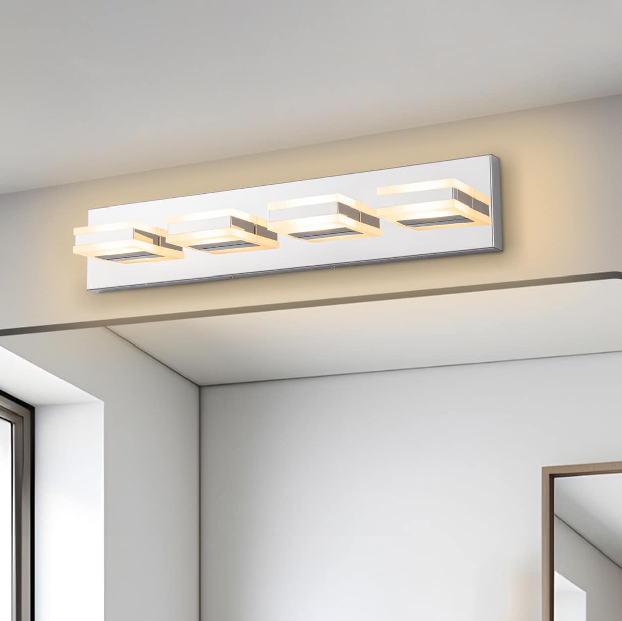 C Cattleya LCA2542-JUN-4W 23.75-in 4 -Light Stainless steel Integrated LED Modern/contemporary Vanity light