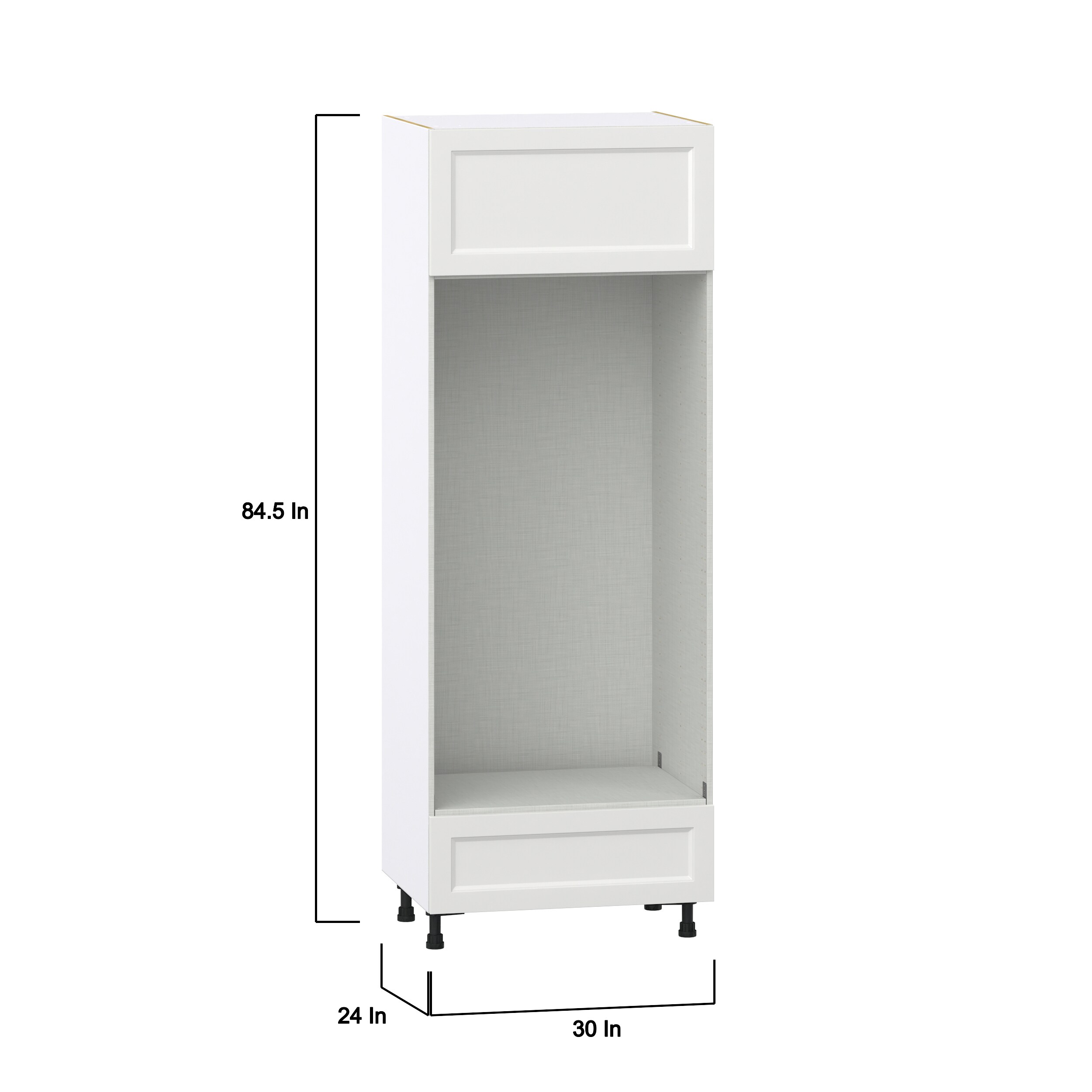 Hugo&Borg Riviera 30-in W x 84.5-in H x 24-in D Bright White 1-Drawer Double Oven Base Fully Assembled Cabinet (Recessed Panel Shaker Style)