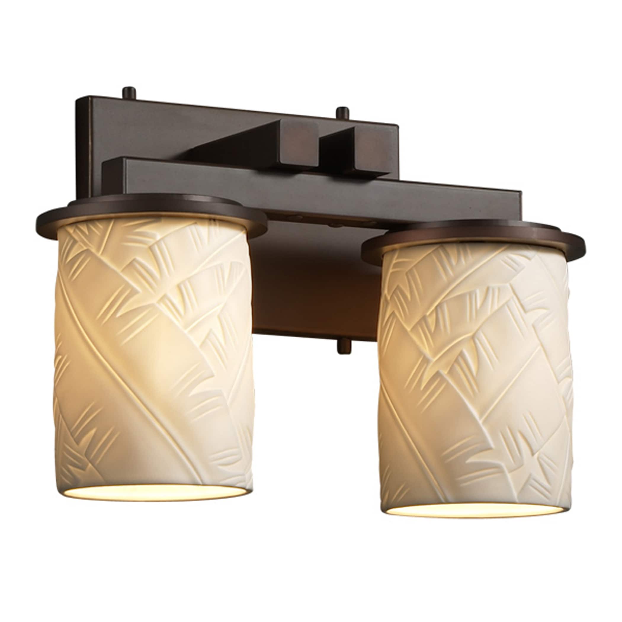 Justice Design Group POR-8772-10-BANL-DB Limoges 13-in 2-Light Dark Bronze Transitional Vanity Light