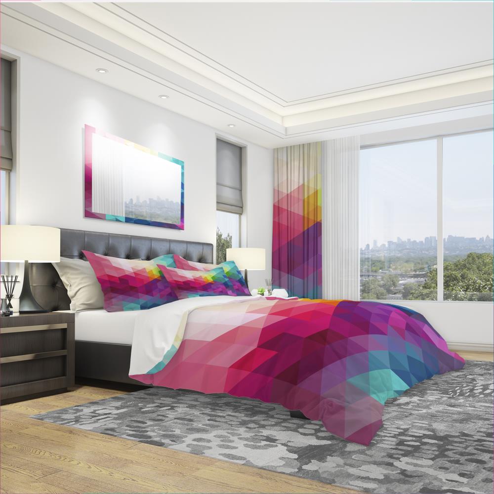 Designart BED18936-T 3-Piece Red Twin Duvet Cover Set