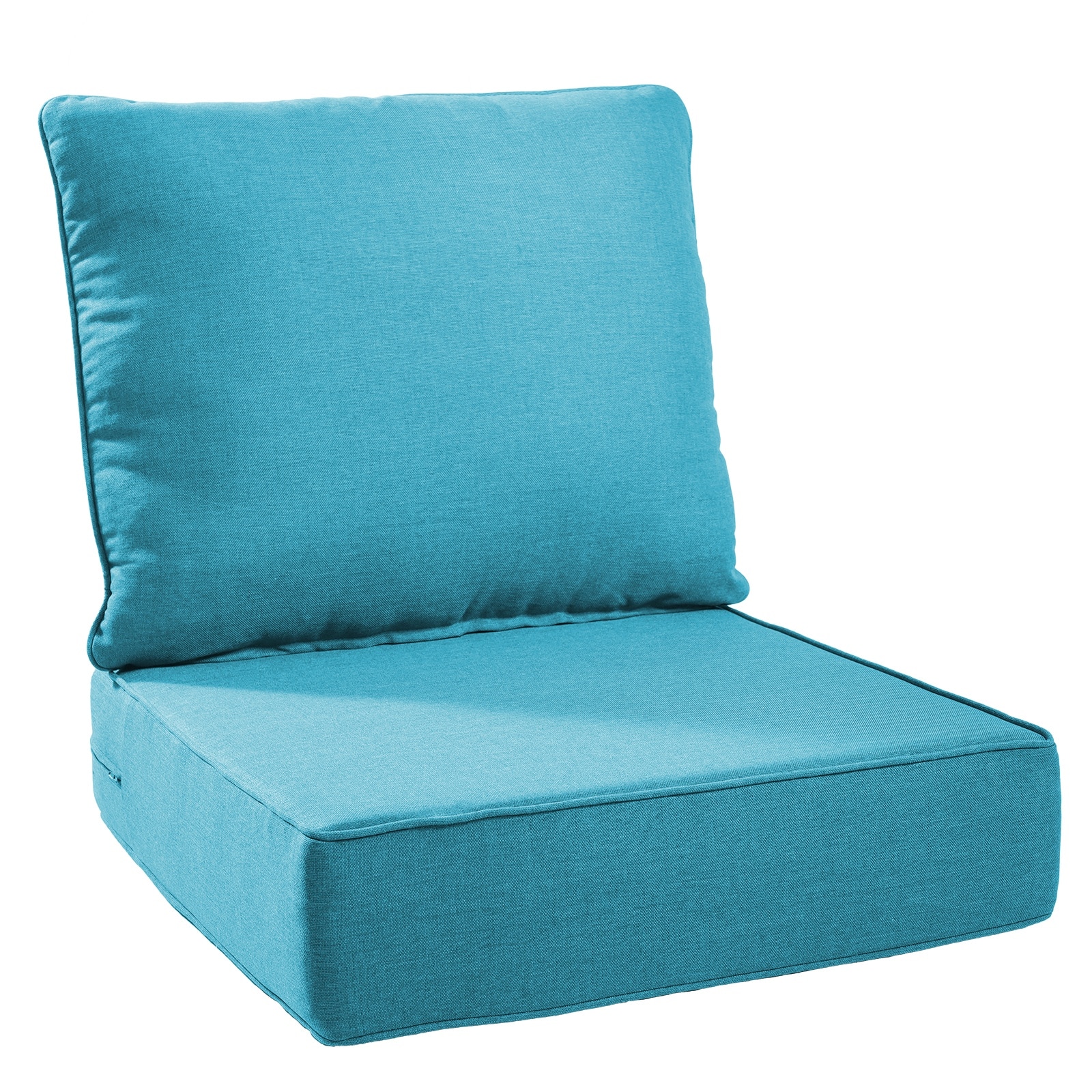 Pocassy PJZBDJH006-7 24-in x 22-in 2 -Piece Aquamarine Patio chair cushion