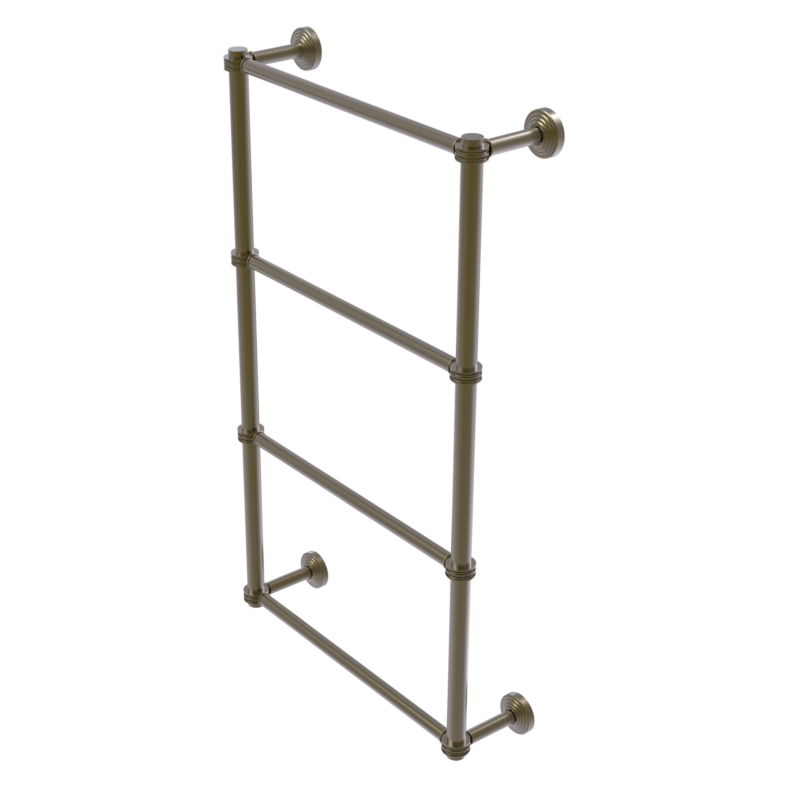 Allied Brass WP-28D-36-ABR Waverly Place 36-in double Antique Brass Wall mount 4-tier Towel Bar