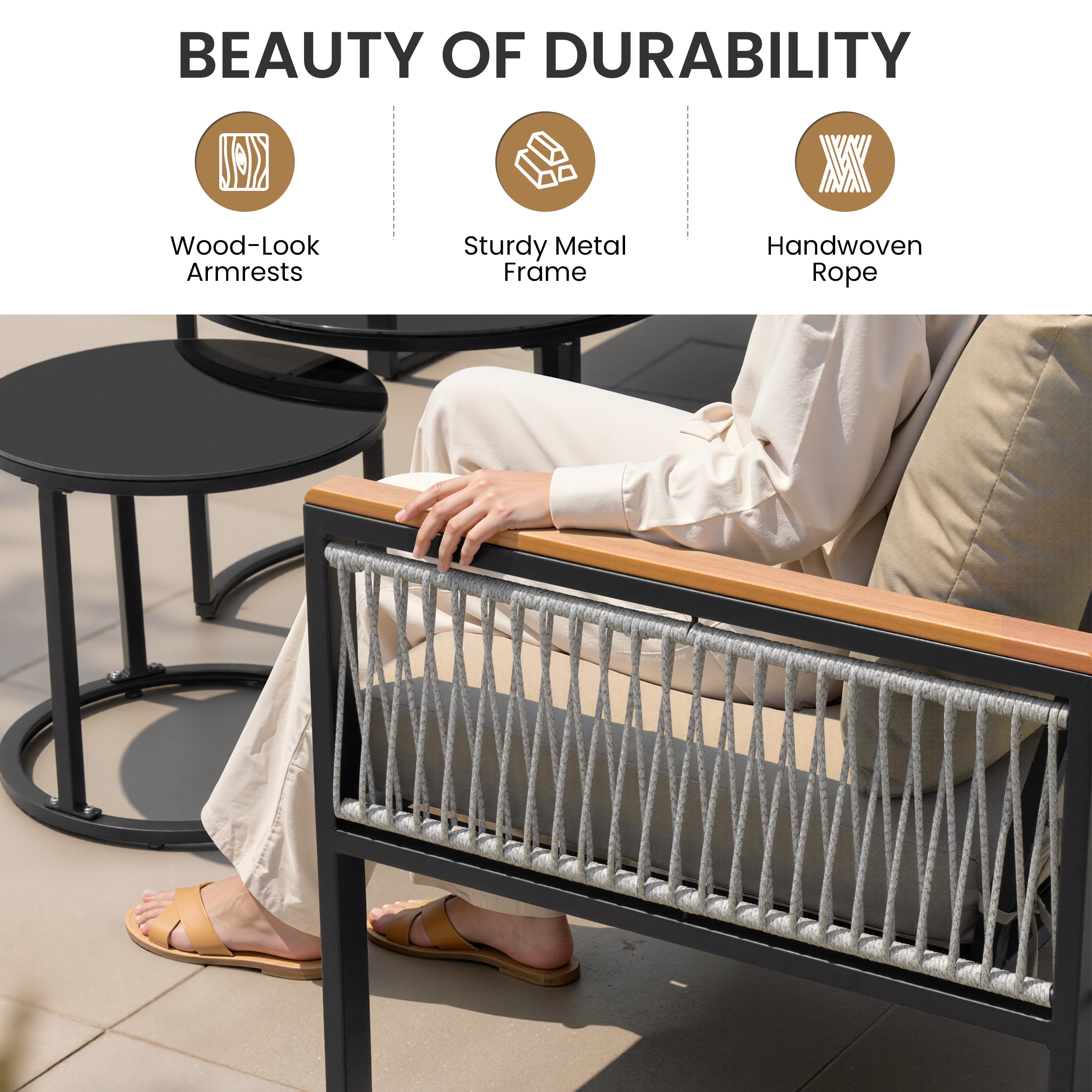 Crestlive Products CL-SFT01776BEI-4 Patio-Sofas-Daybeds - View #7