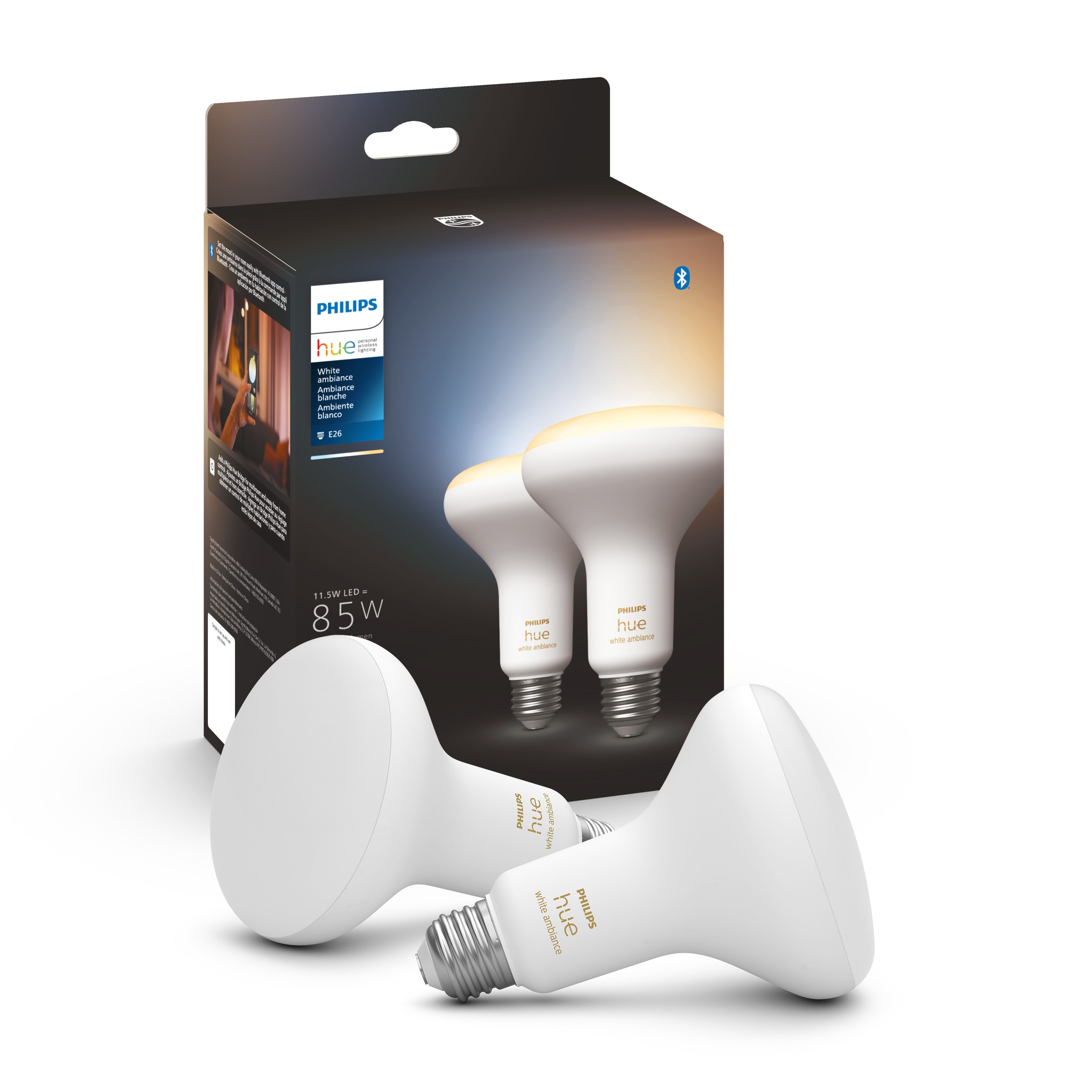 Philips Hue Starter Kit 75-Watt EQ A19 Color-changing E26 Dimmable Smart LED  Light Bulb (4-Pack) in the General Purpose Light Bulbs department at
