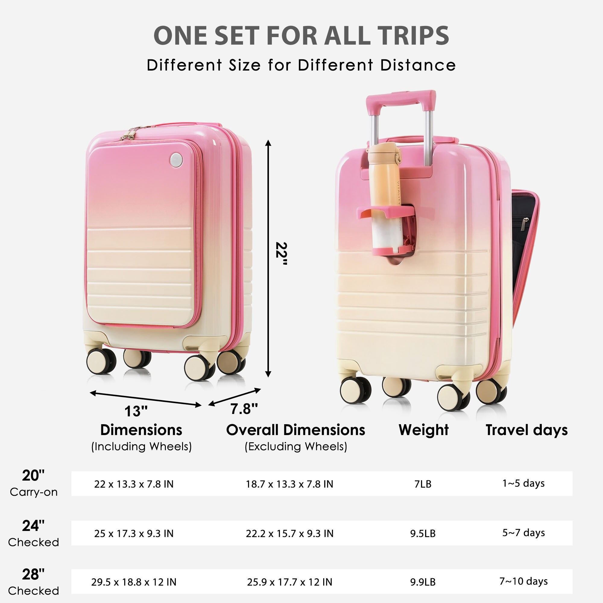Bybafun YD9600009 Luggage-And-Luggage-Sets - View #2