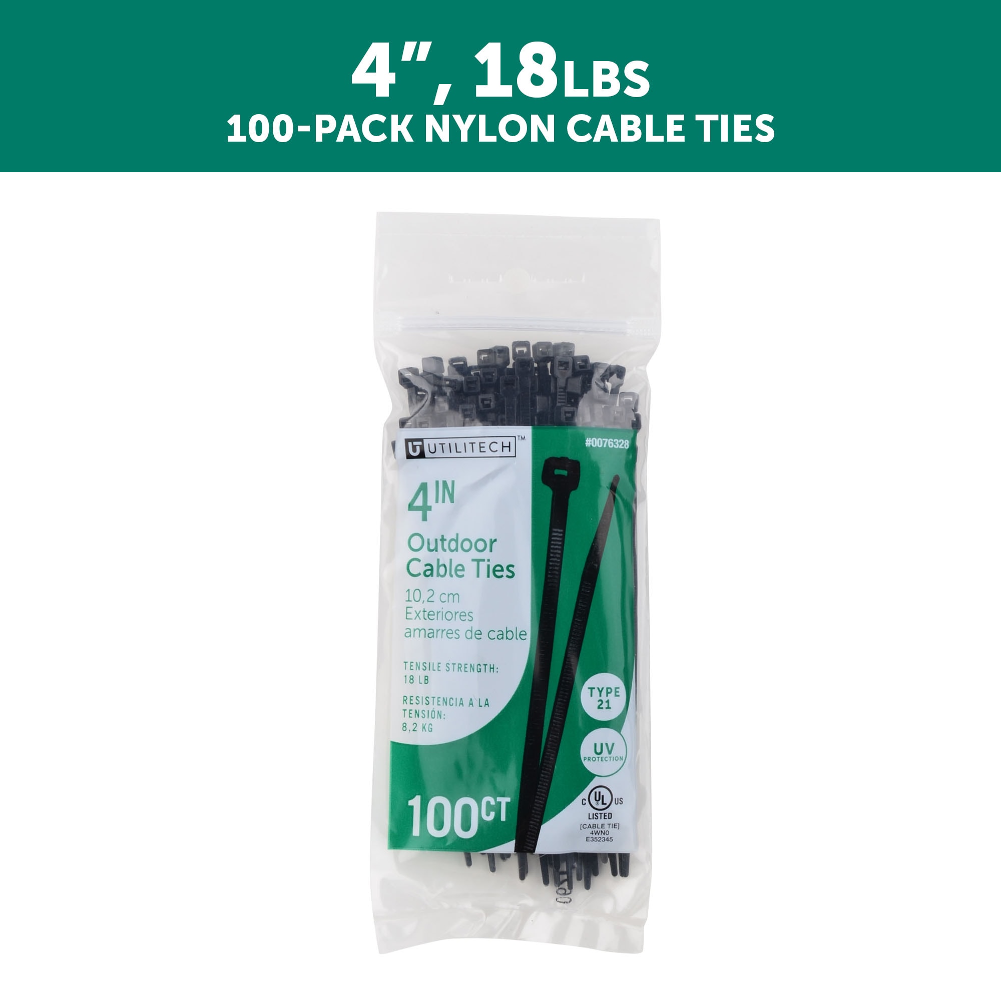 Reusable Self-Gripping Cable Ties, 1/4 X 8 Inches, Black, 25 Ties/Pack 