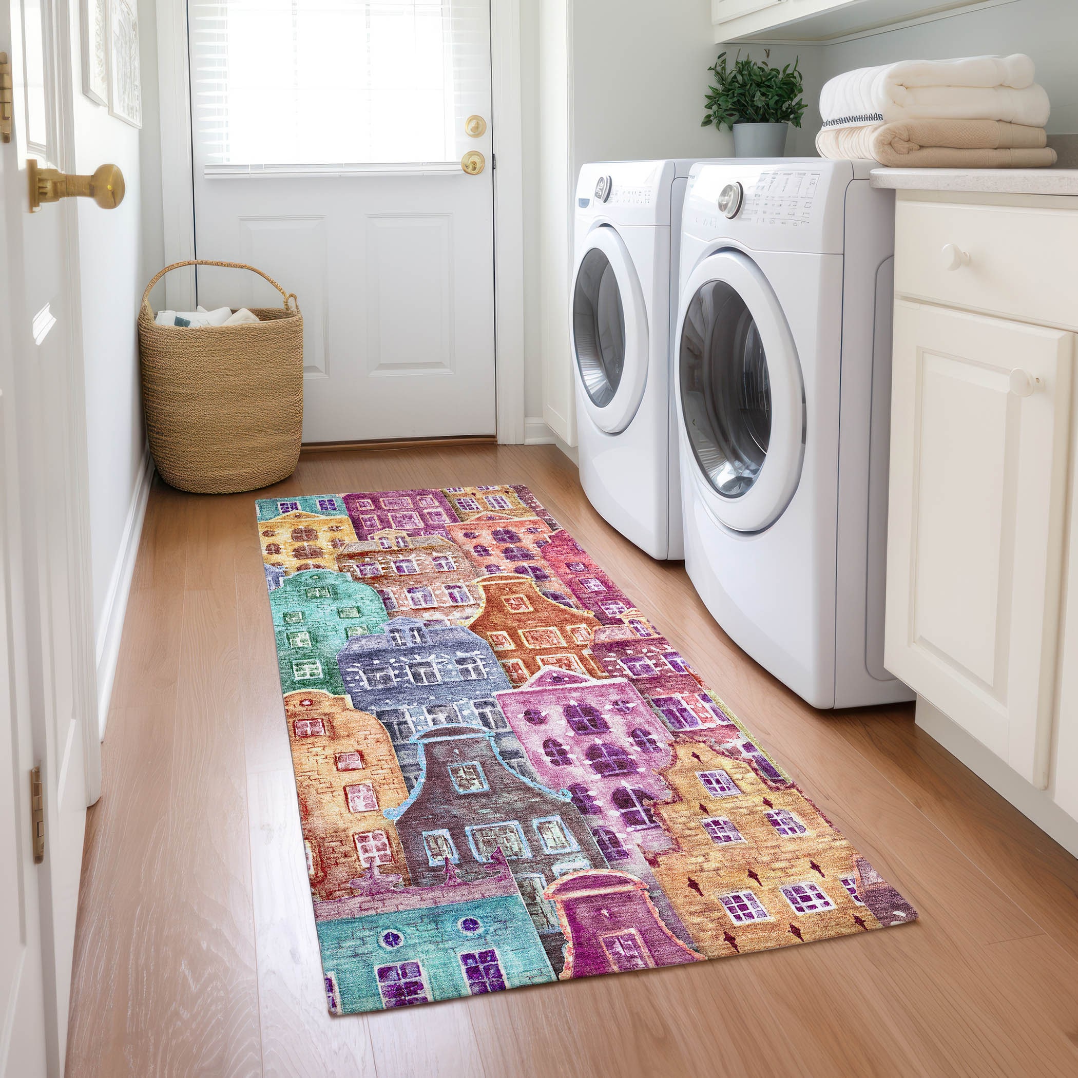Addison Rugs ACN600RD2X8 Chantille ACN600RD 2 x 7 (ft) Polyester Red Rectangular Indoor/Outdoor Abstract Machine washable Runner rug