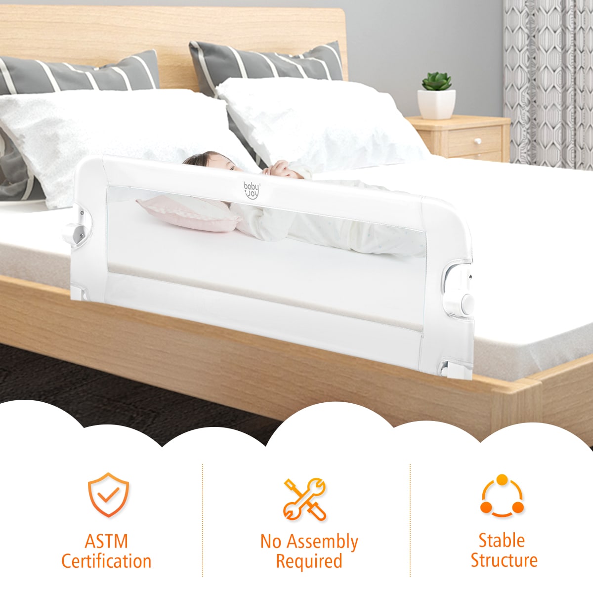 Goplus BB5524WH Bed-Rails - View #4