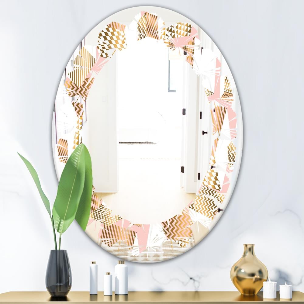 Designart Designart Mirrors 31.5-in L x 31.5-in W Oval Multi-color ...