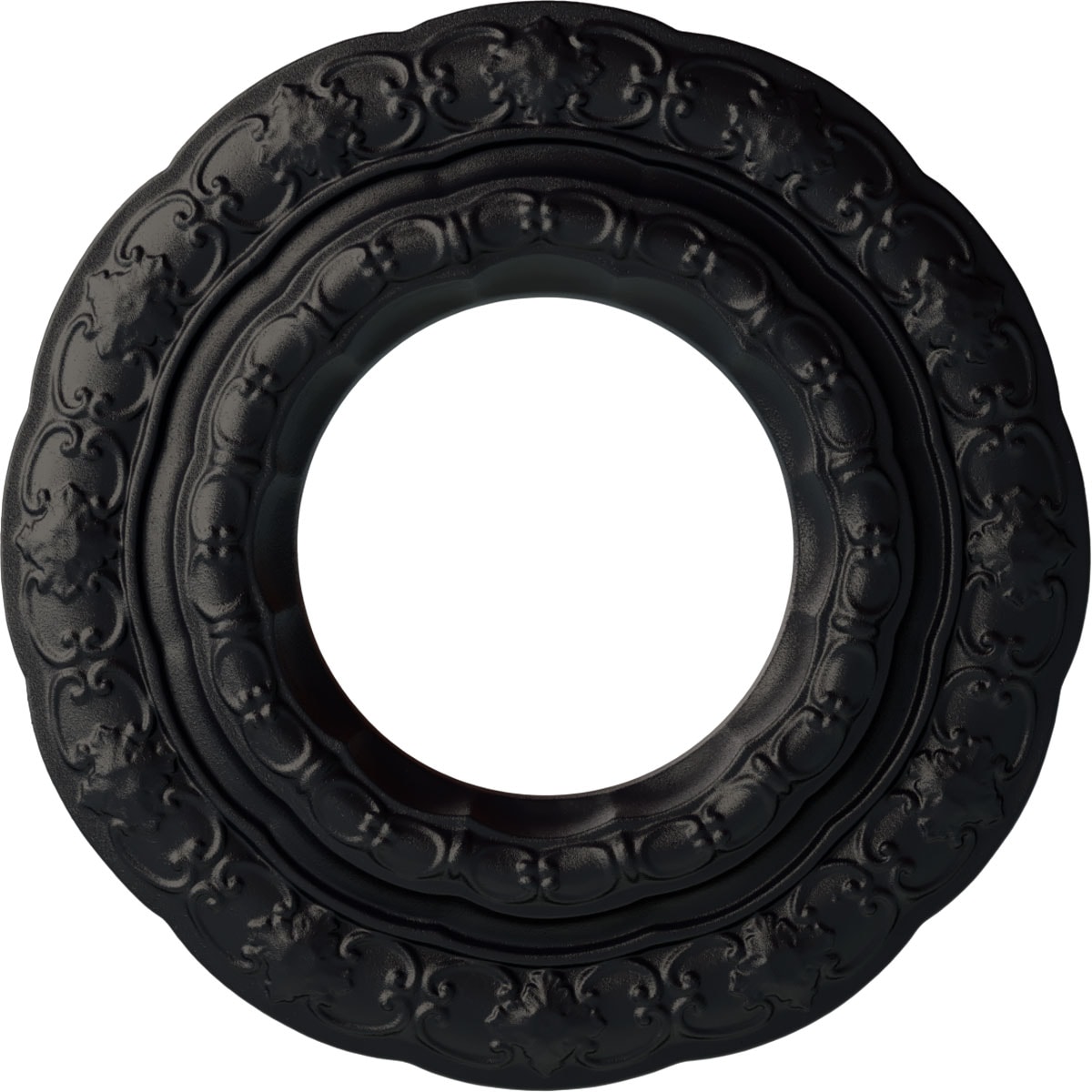 Ekena Millwork CM15LISGS Lisbon 15.375-in W x 15.375-in L Painted Steel Gray Polyurethane Whole Ceiling Medallion