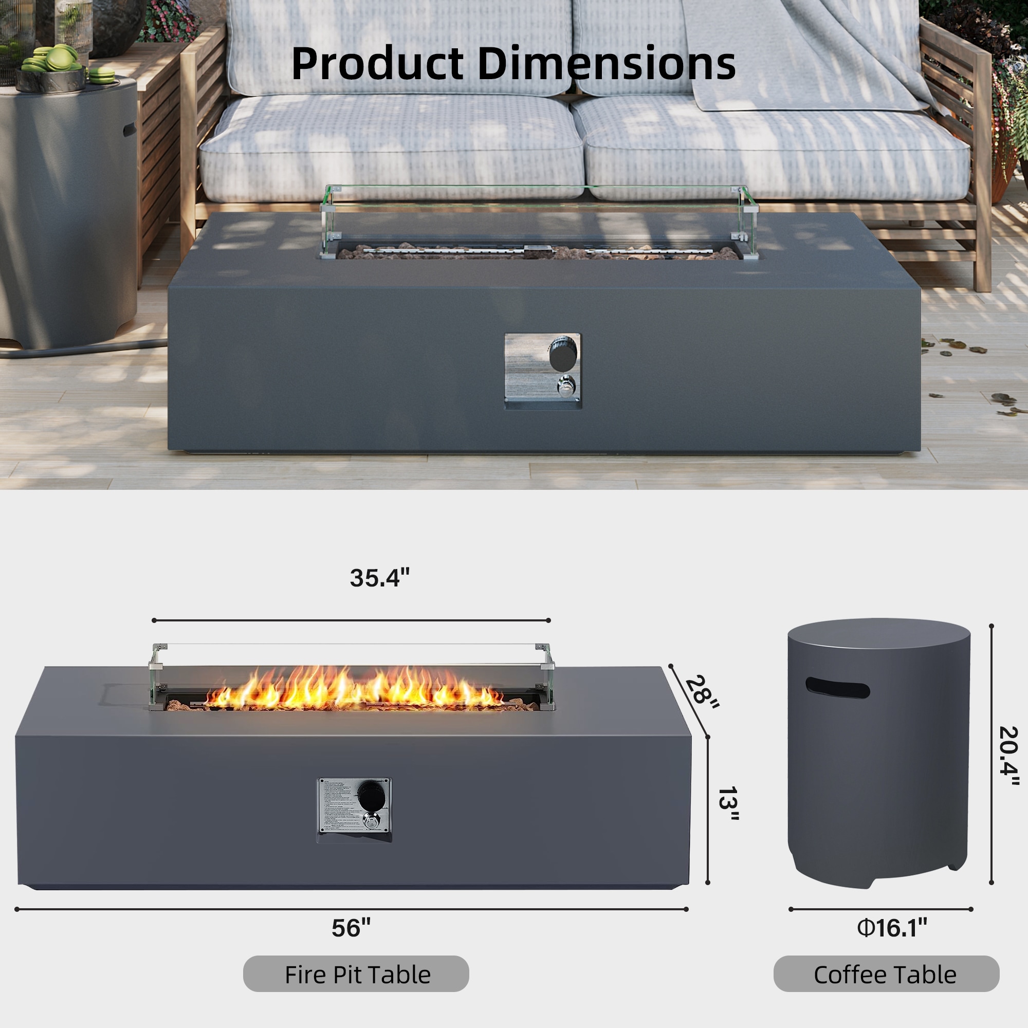 Patio Watcher 56S-CFX-BEIGE-GST Outdoor-Gas-Firepits - View #3