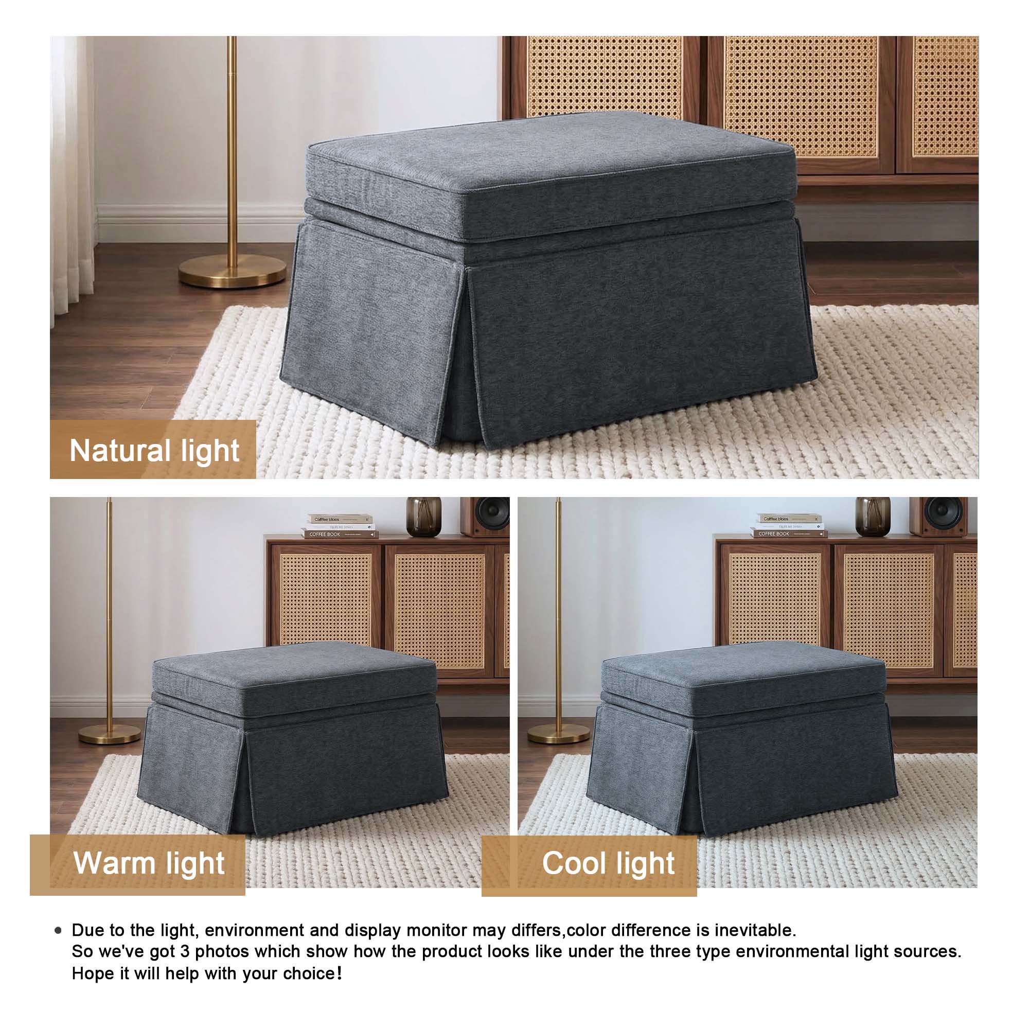 Dreamsidea LS-CH0073S-C-GRAY-OT Indoor-Ottomans - View #5