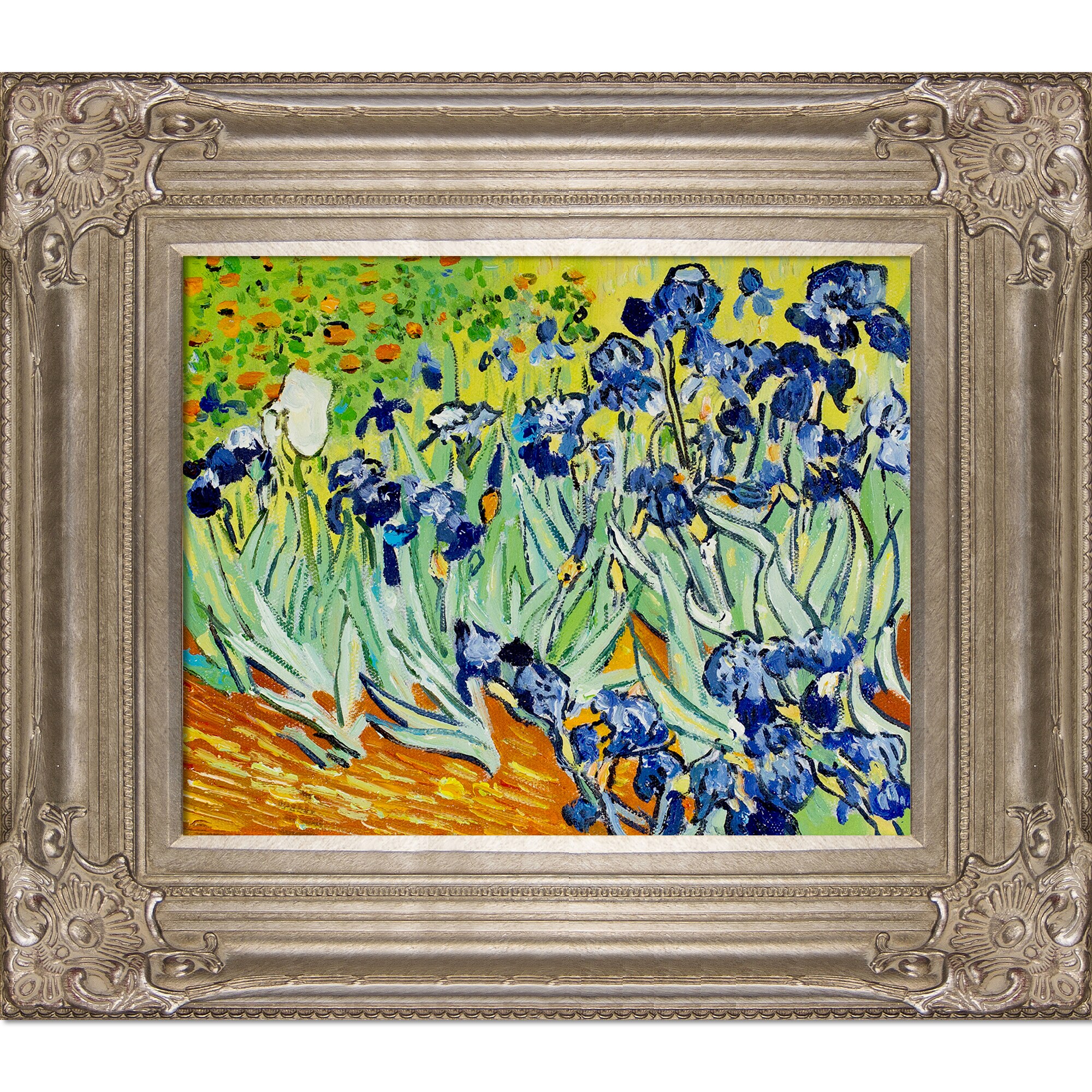 La Pastiche Irises Vincent Van Gogh Silver Wood Framed 18-in H x 20-in ...