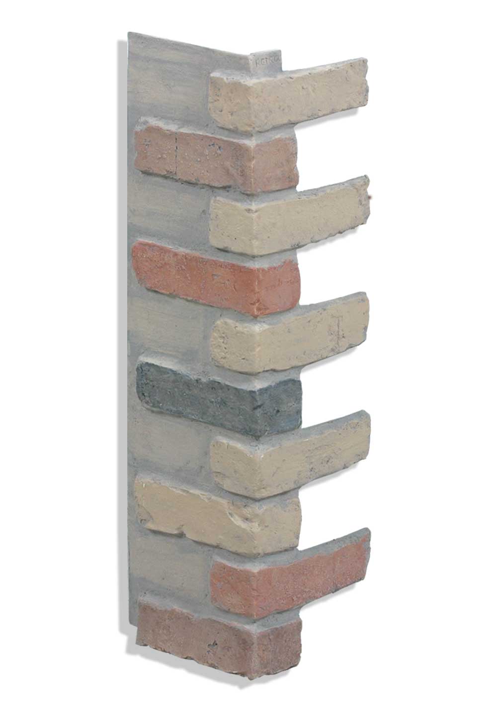 Antico Elements OC10-28-RT Faux Brick Panels 8-in x 27.25-in Retro Brick Veneer Individual Piece 3 Square