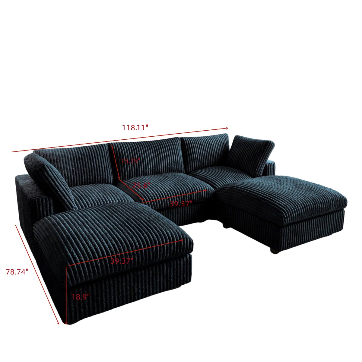 BuotiqHom DH-SF3+2-141BK Sofas-Loveseats - View #2