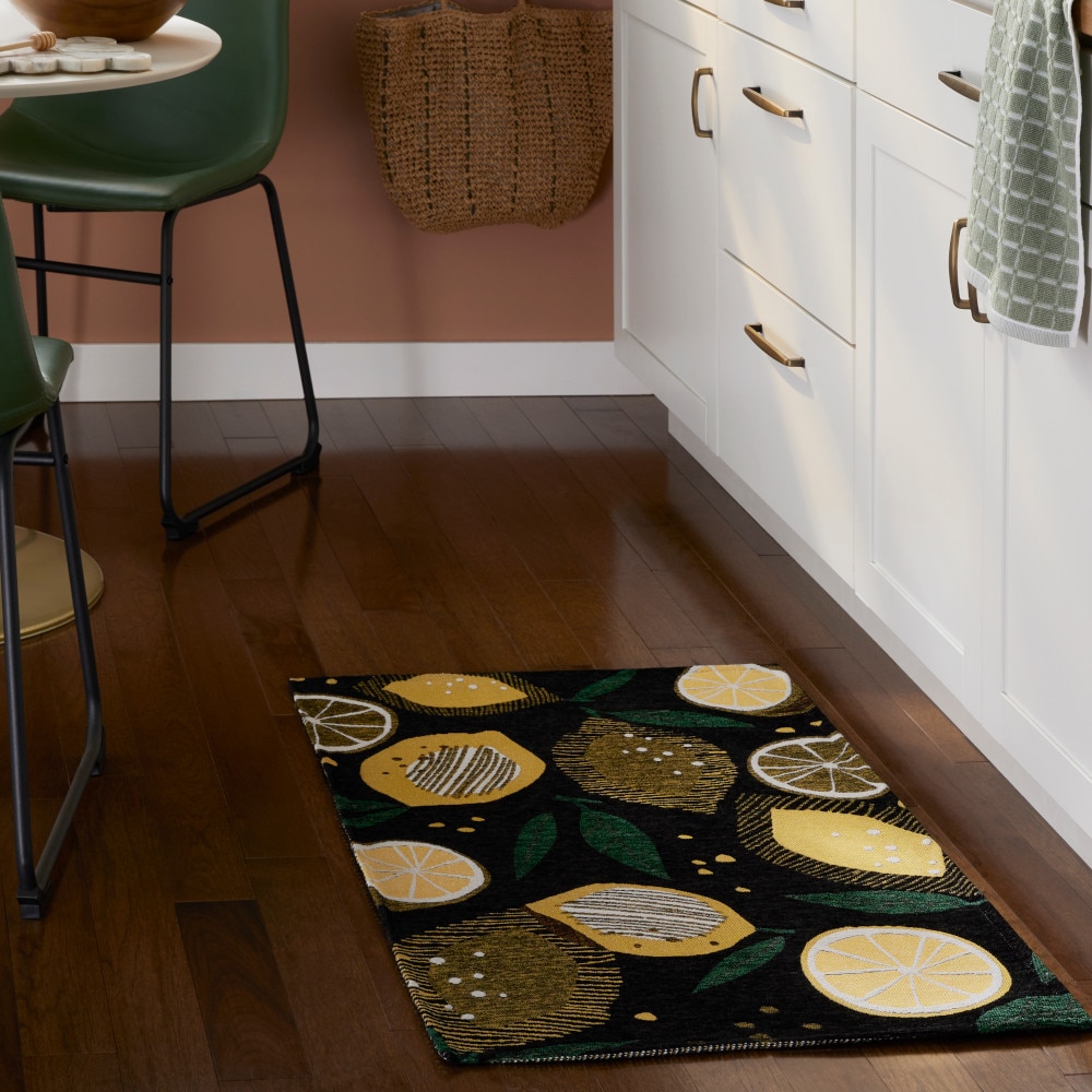 Town & Country Living 3-E007-450 2-ft x 3-ft Black Polyester Rectangular Indoor Decorative Spring Door mat