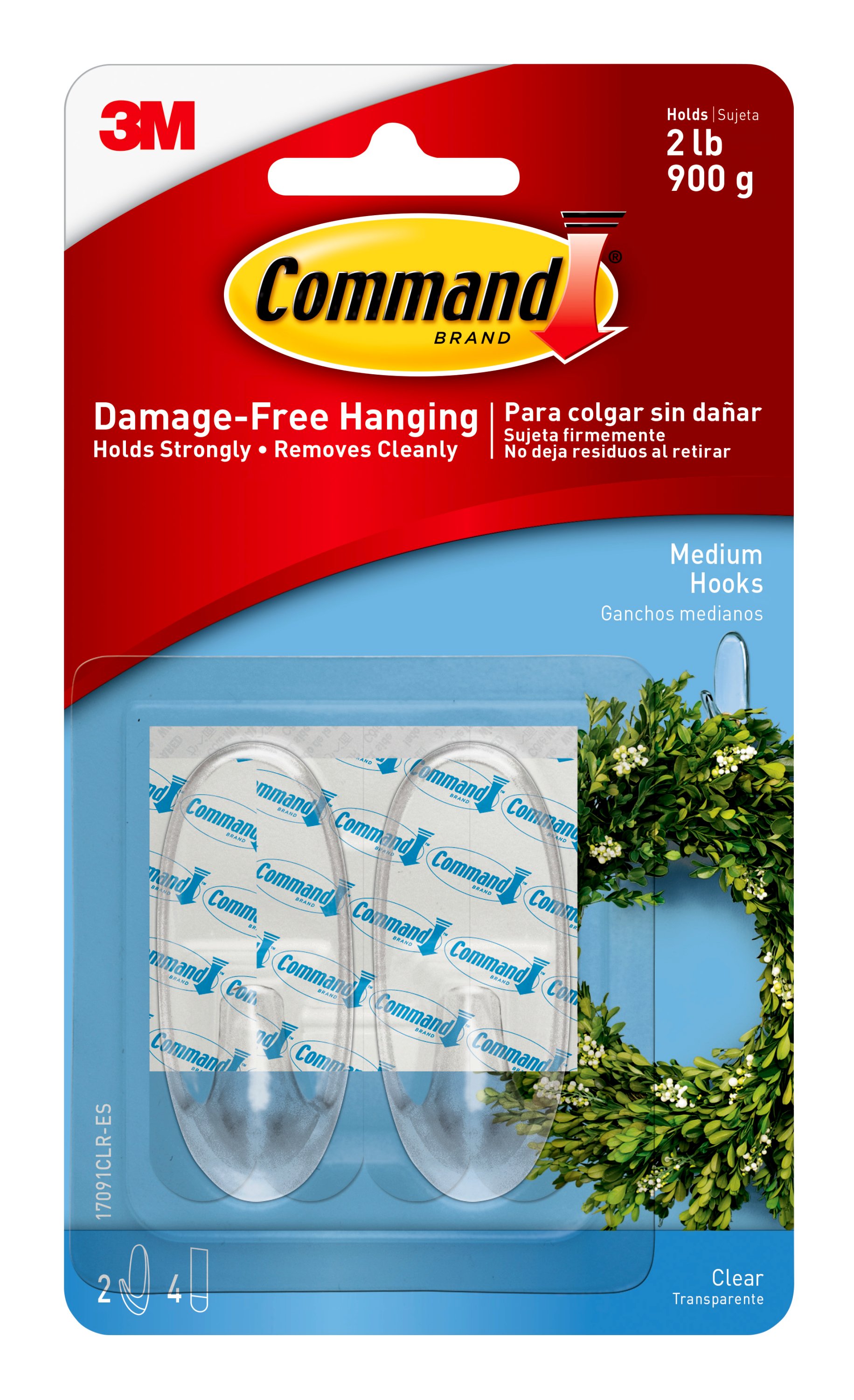 Command Outdoor Medium Clear Window Hooks with Clear Strips 17091CLR-AW