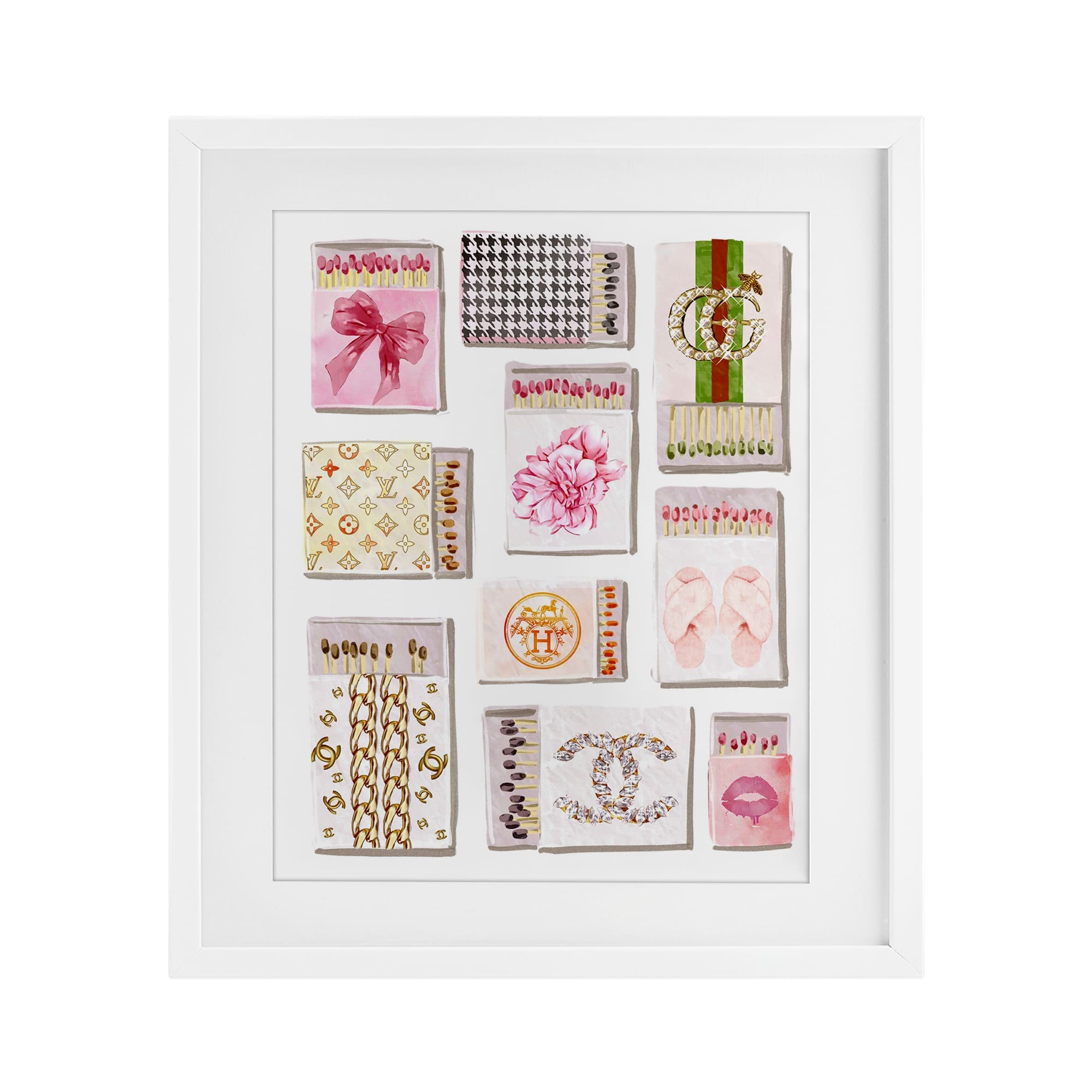 Stupell Industries Glam Girl Matchboxes Framed Print Under Glass