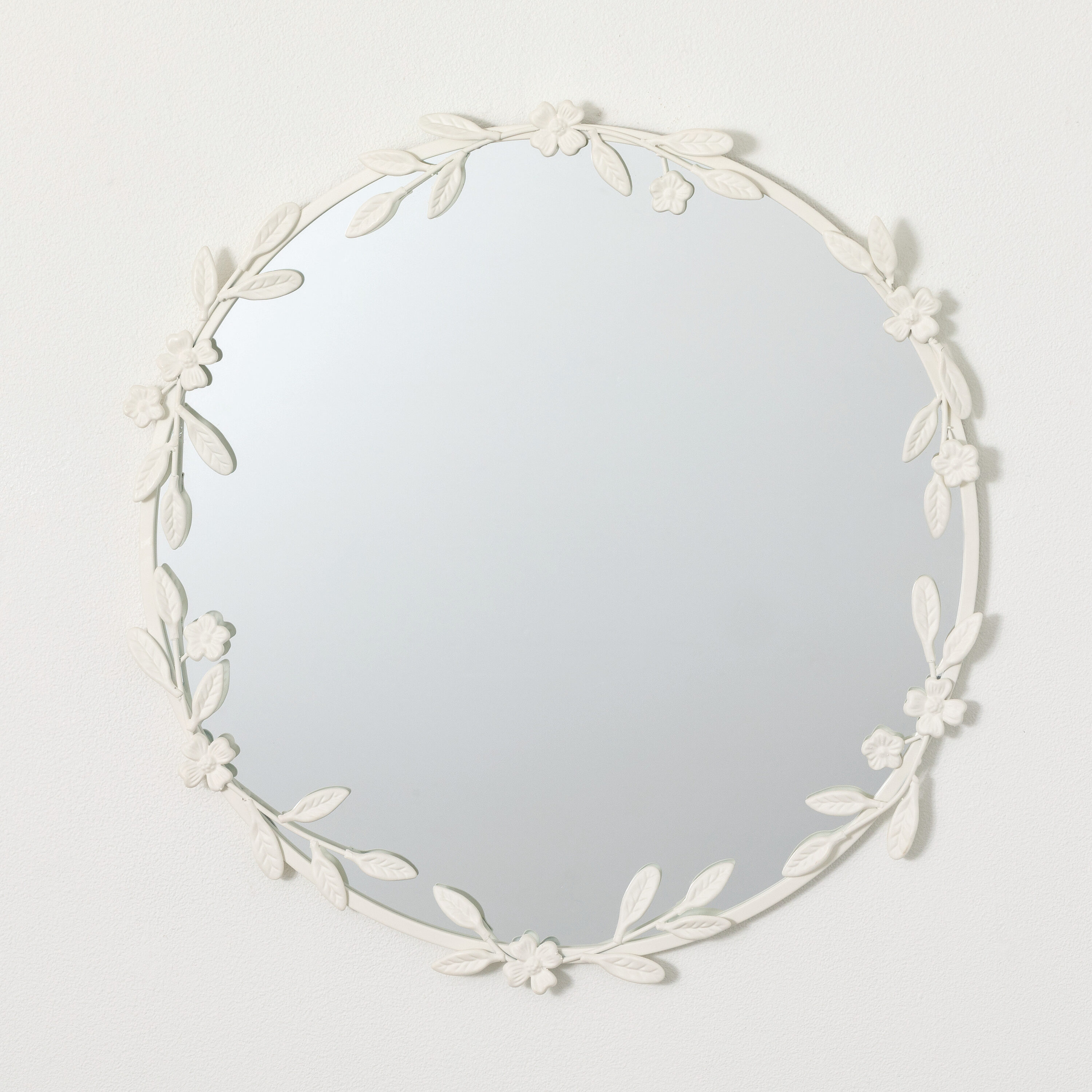 Sullivans MIR202 Cozy Minimalism 25-Inches W x 25-Inches H Round White Framed Wall Mirror