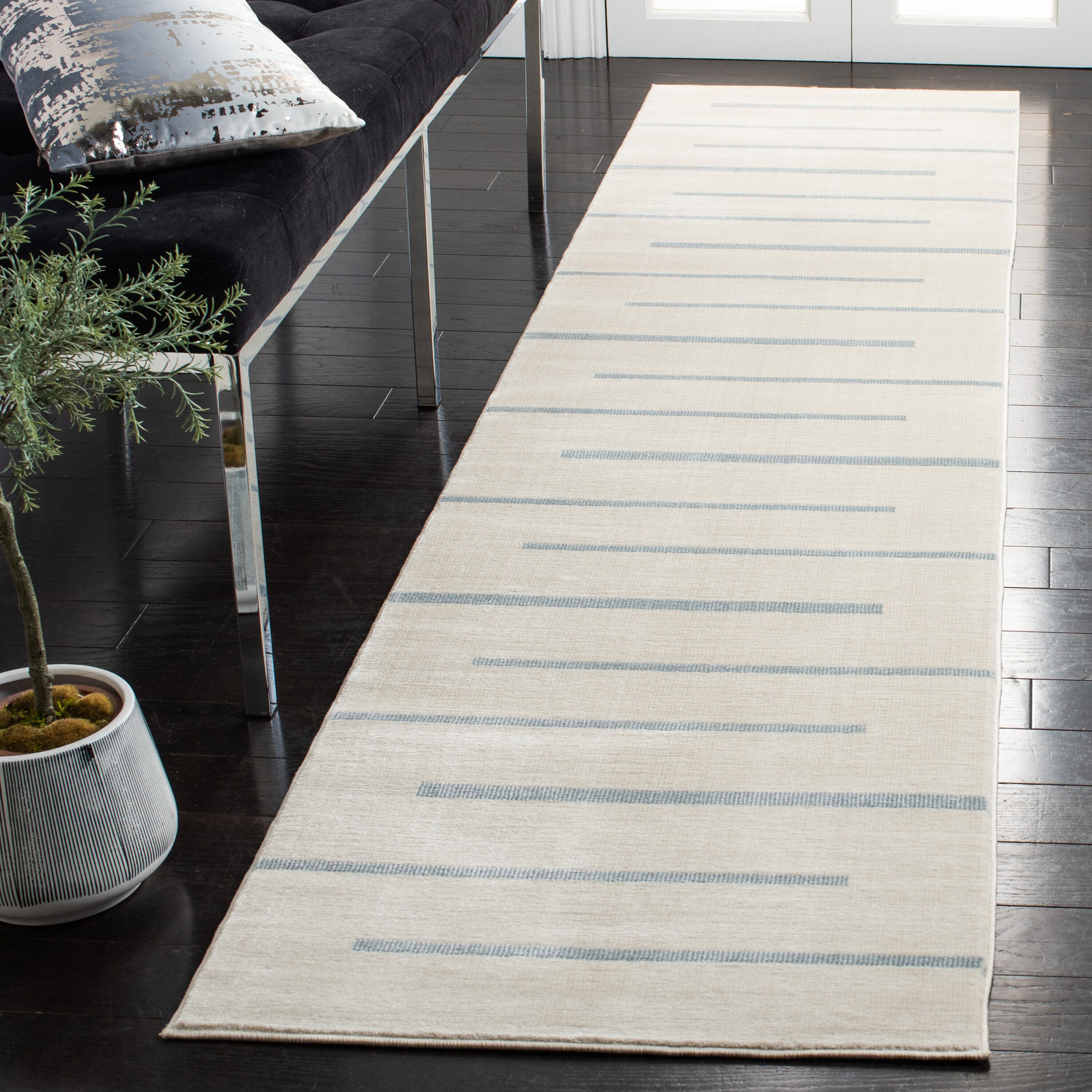 Orwell 353 Ivory/Blue 2 x 9 Rectangular Runner rug