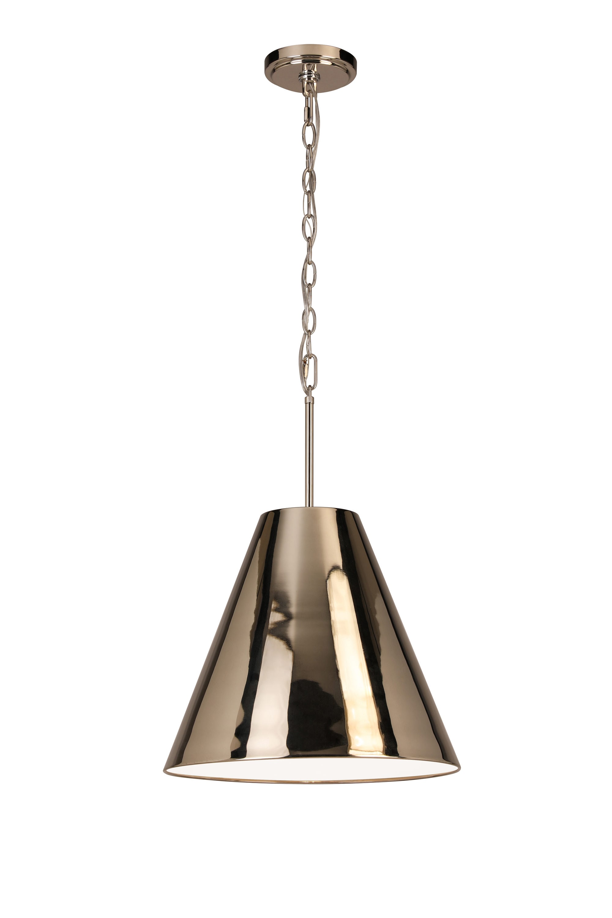 allen + roth Adele Polished Nickel Industrial Cone Hanging Pendant Light in  the Pendant Lighting department at