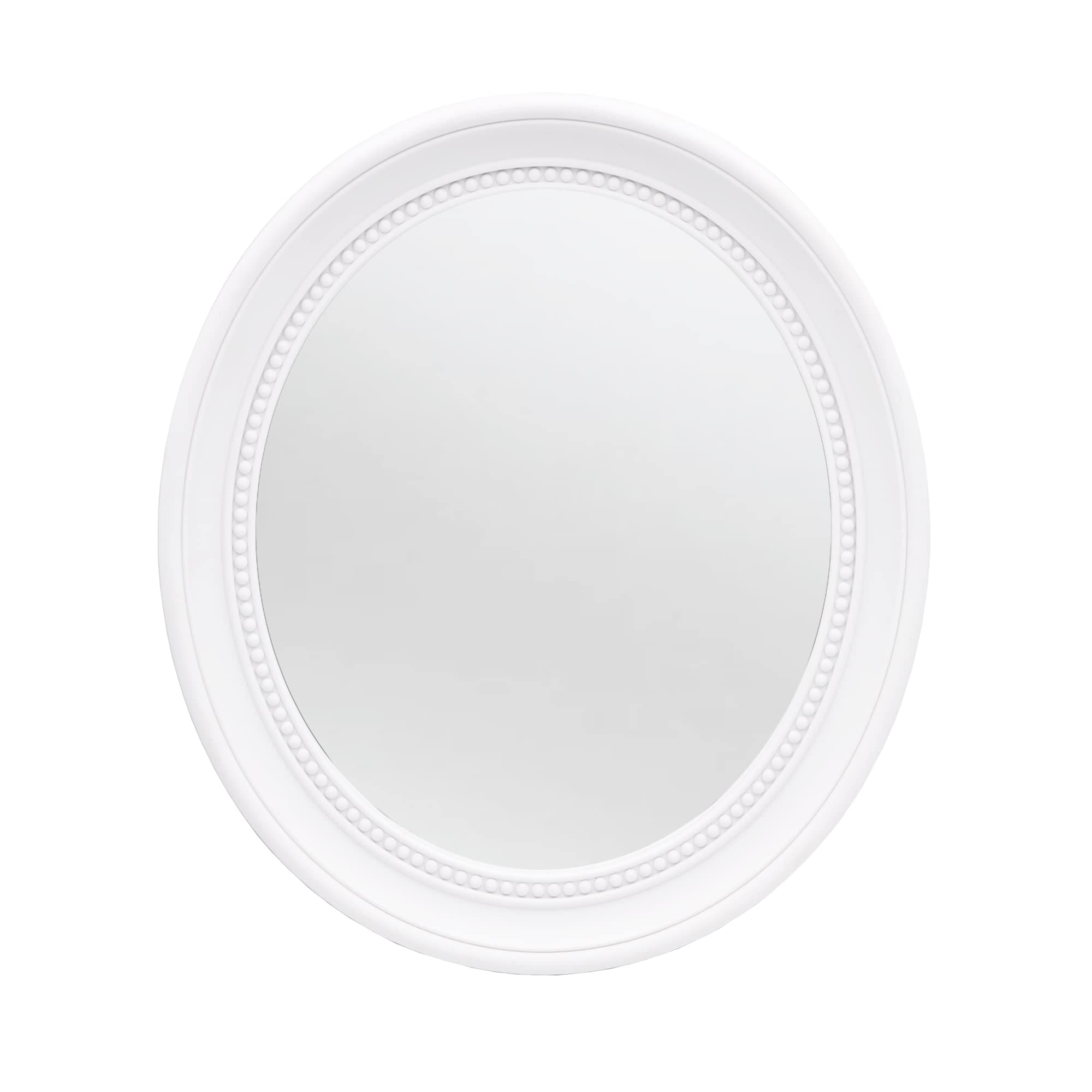 Aoibox -  Small Oval Framed Wall Mirror in White 15 2 x 13 2 Inches for Bathroom Bedroom and Entr...