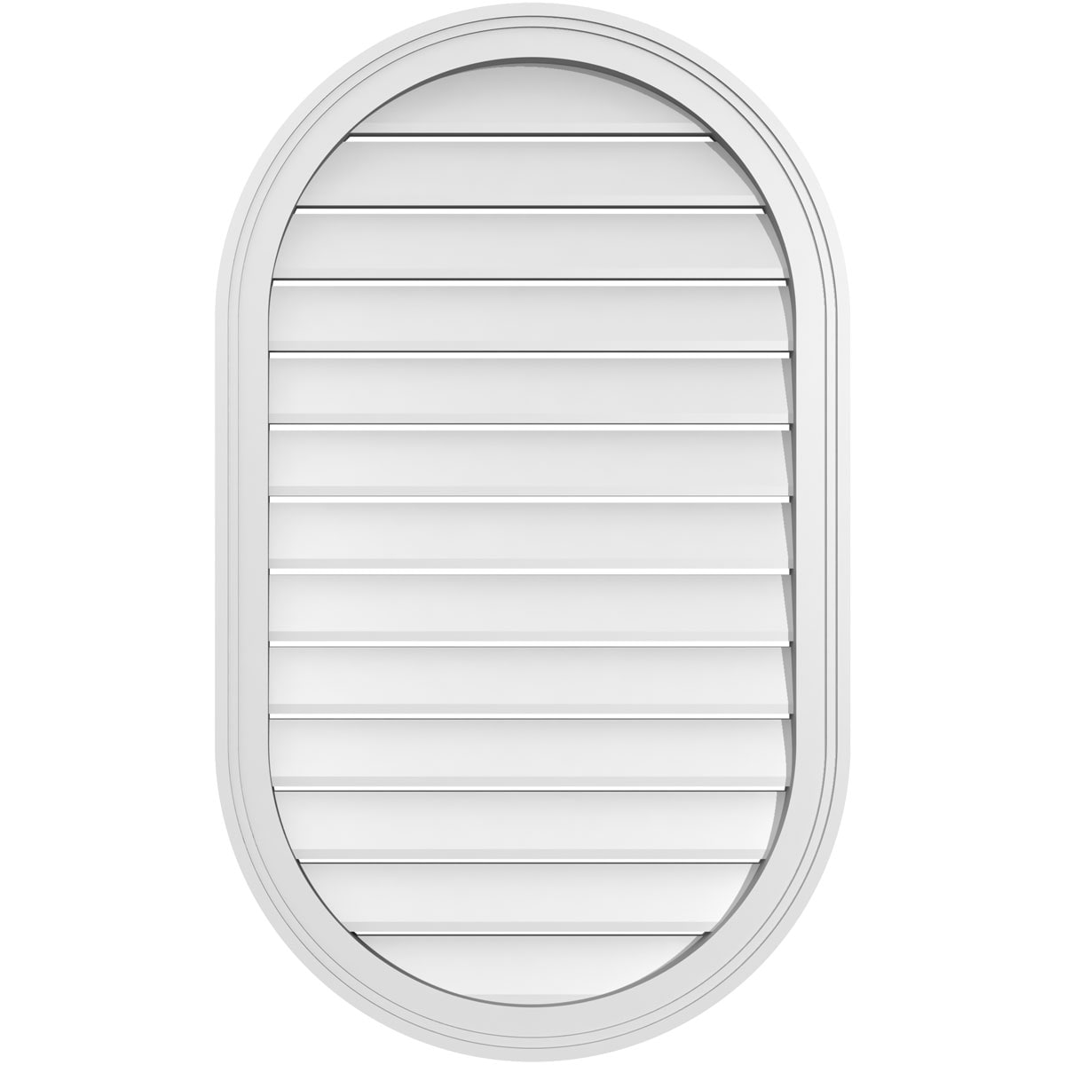 Ekena Millwork GVPVR24X4002SF 24-Inches x 40-Inches Off-white Oval PVC Gable Louver Vent
