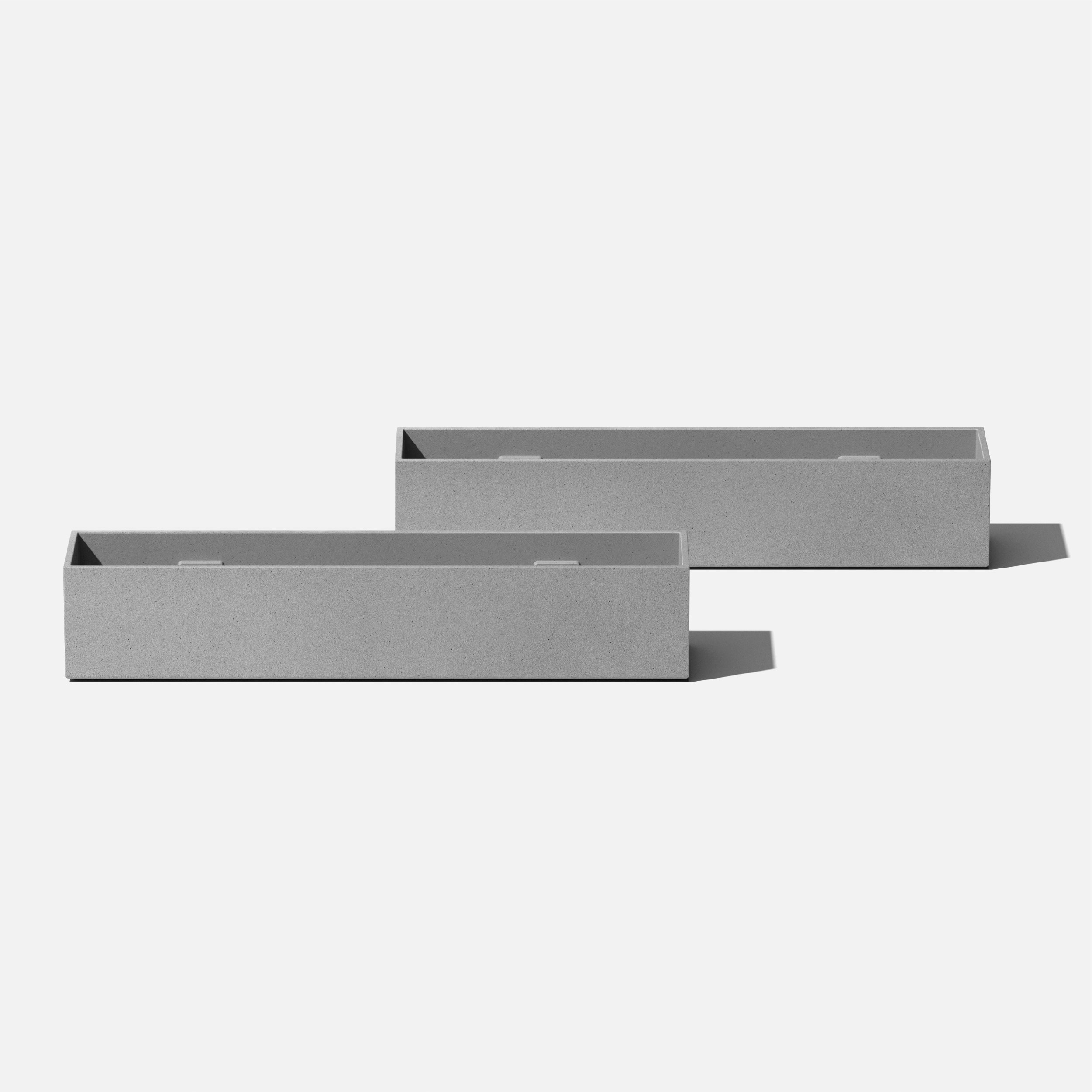 Veradek GEVSHC-2PK 2 -Pack Rectangle 16-in W Small Gray Mixed/Composite Indoor Planter