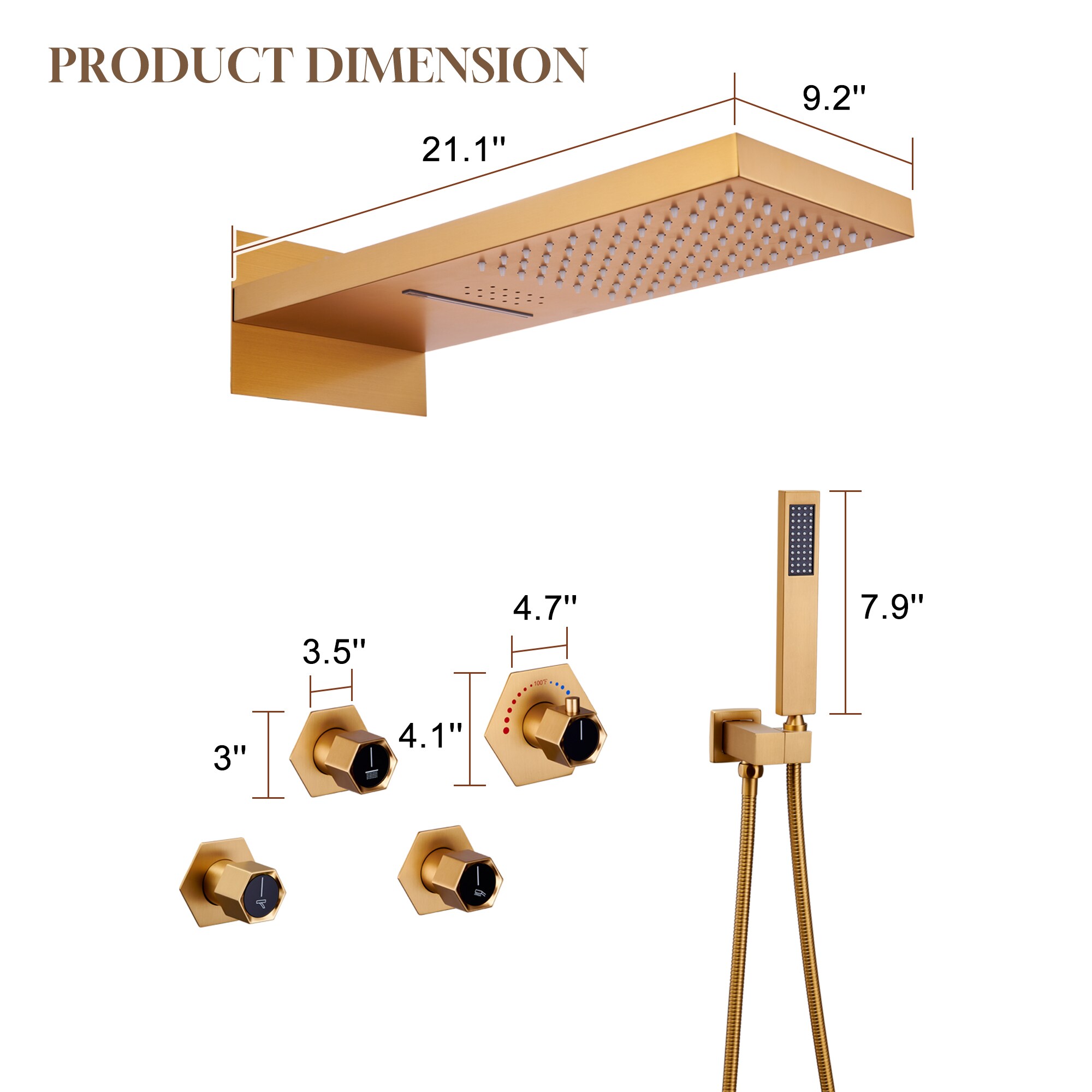 CASAINC CA-160209BV Showerhead-Bar-Panels - View #8